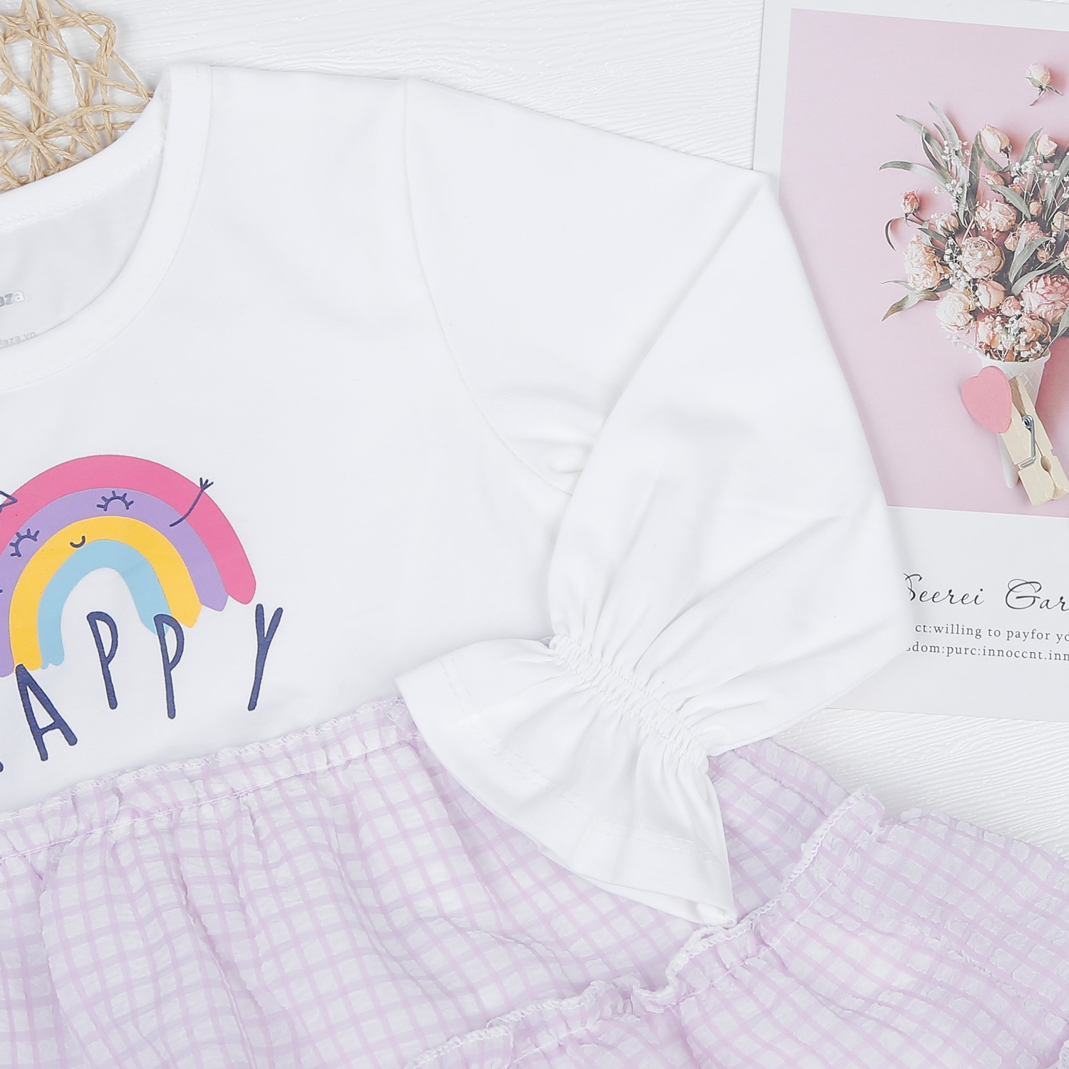 Váy bé gái dài tay Kidslaza in Happy AT22T hình 3