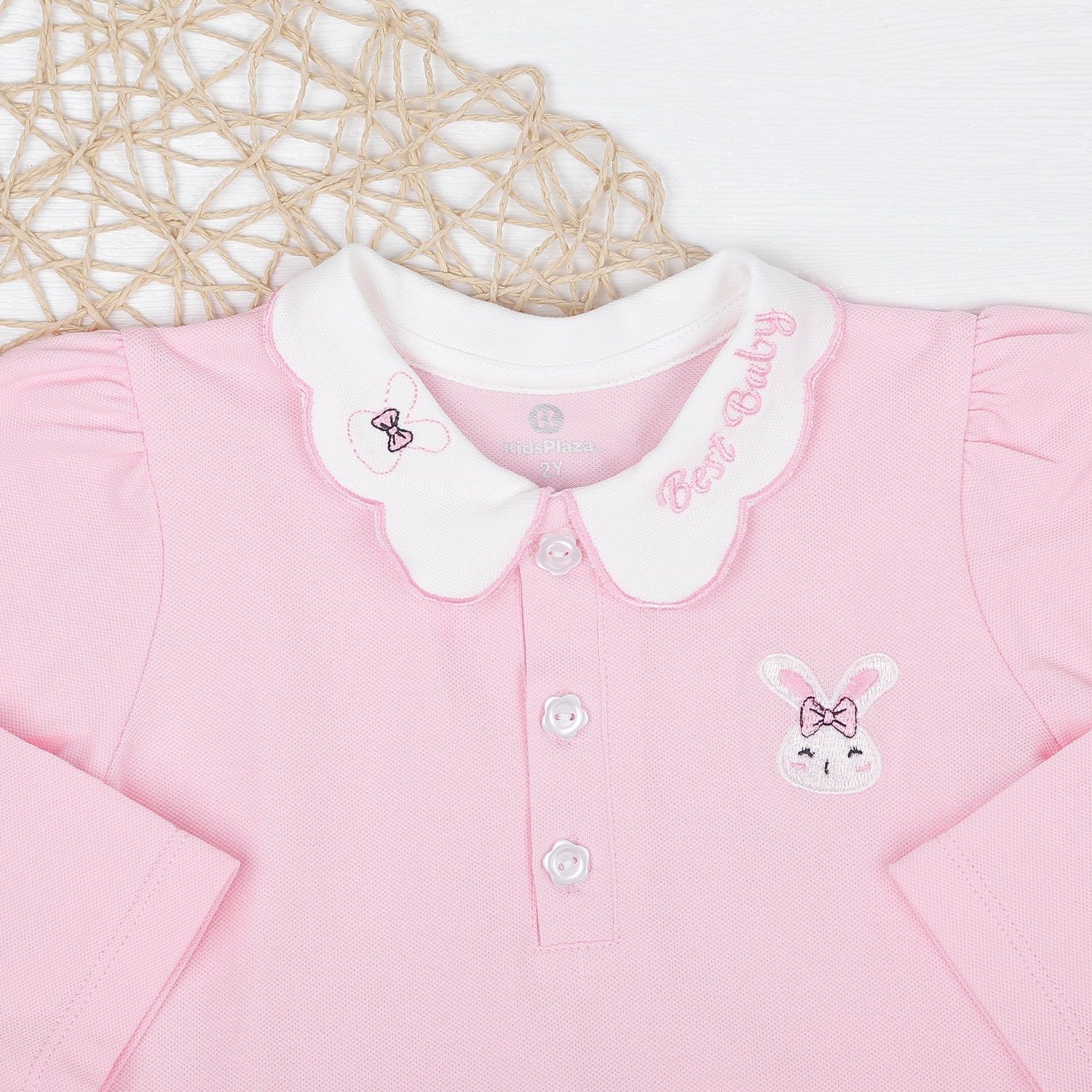 Váy bé gái dài tay KidsPlaza cổ sen HN22T (Hồng) hình 2