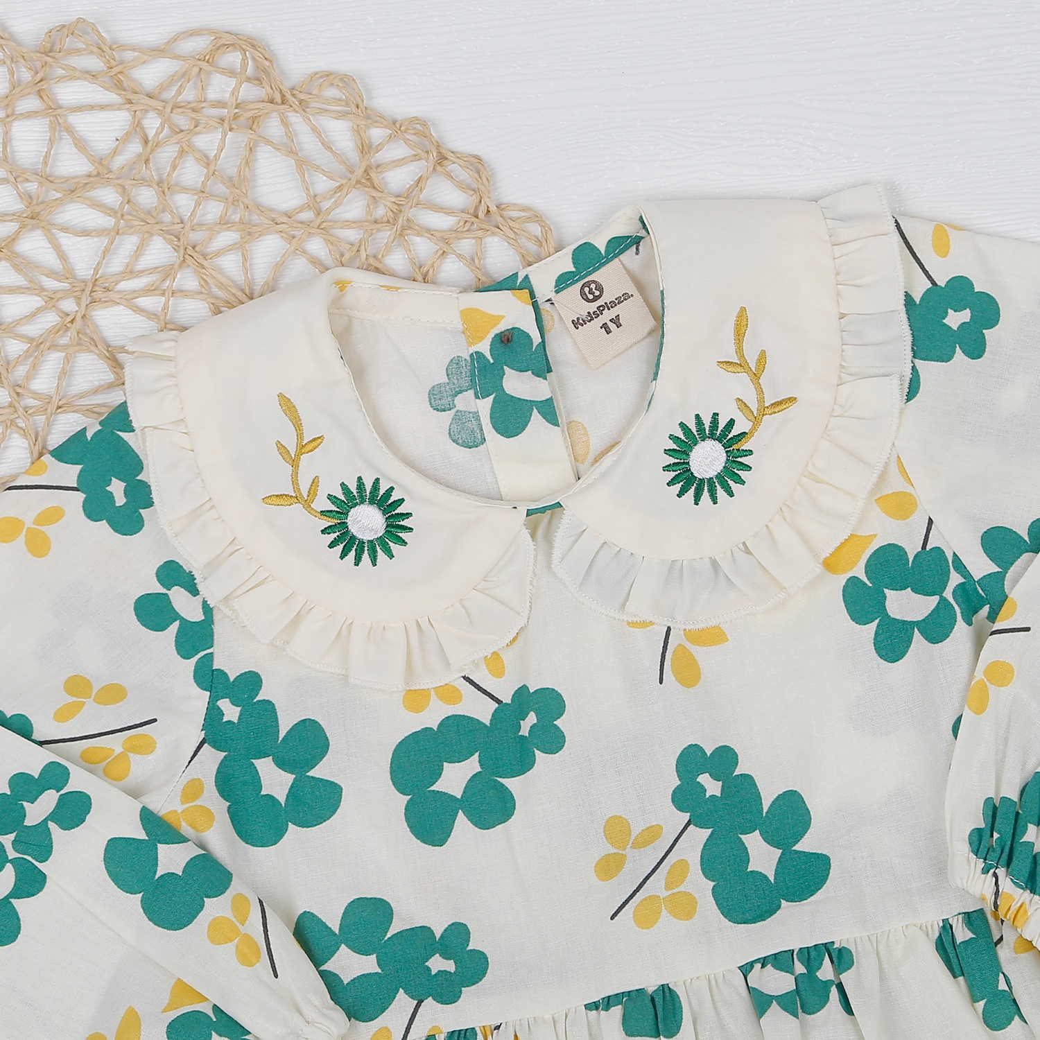 Váy bé gái KidsPlaza cổ sen bèo in hoa M22T hình 2