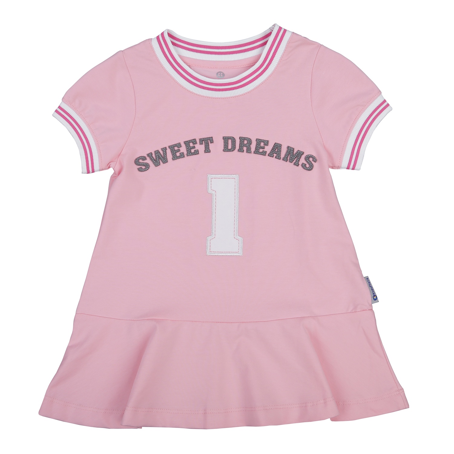 Váy cộc tay bé gái thêu họa tiết số 1 KidsPlaza (Hồng)  hình 1