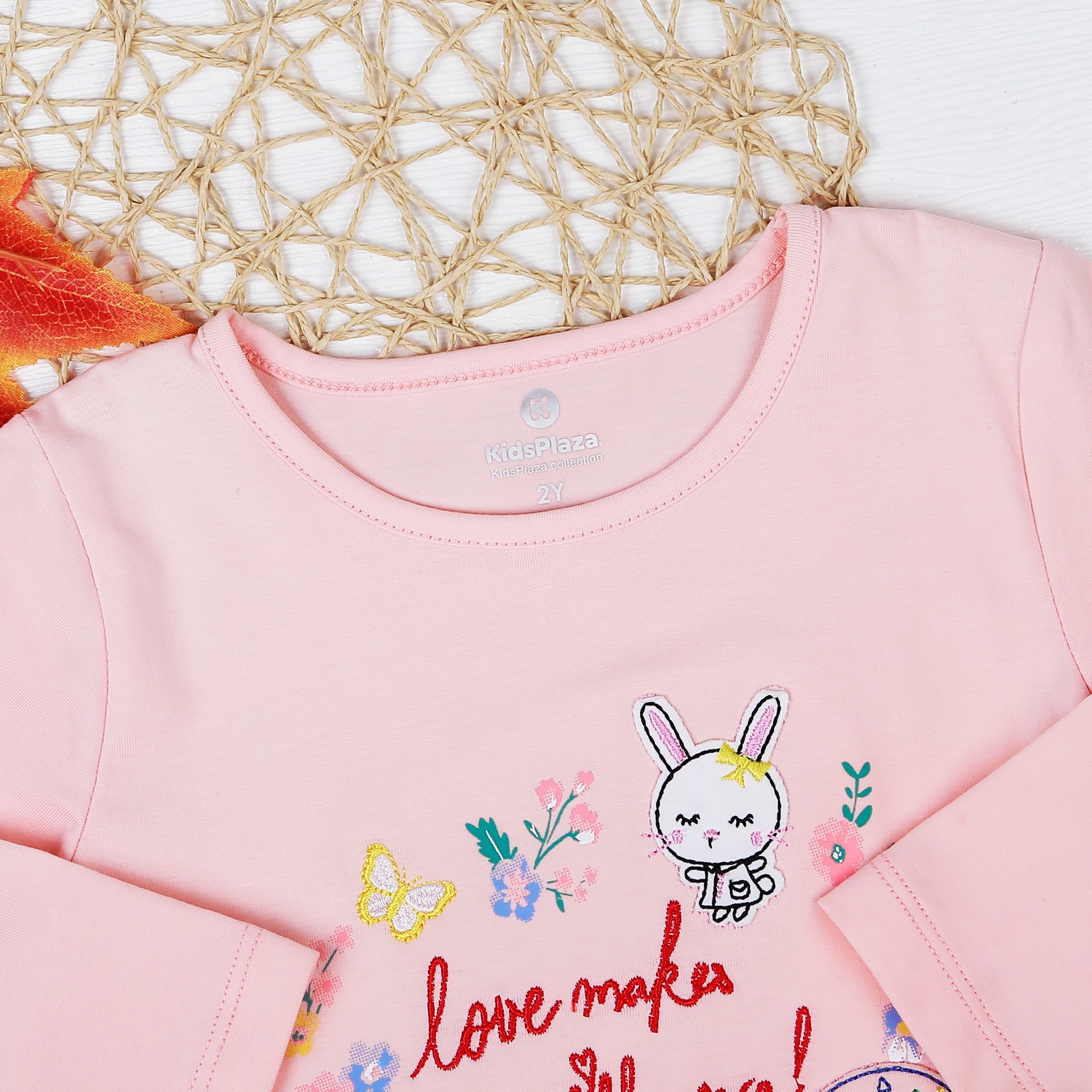 Váy dài bé gái KidsPlaza thêu thỏ hồng TT21T hình 2