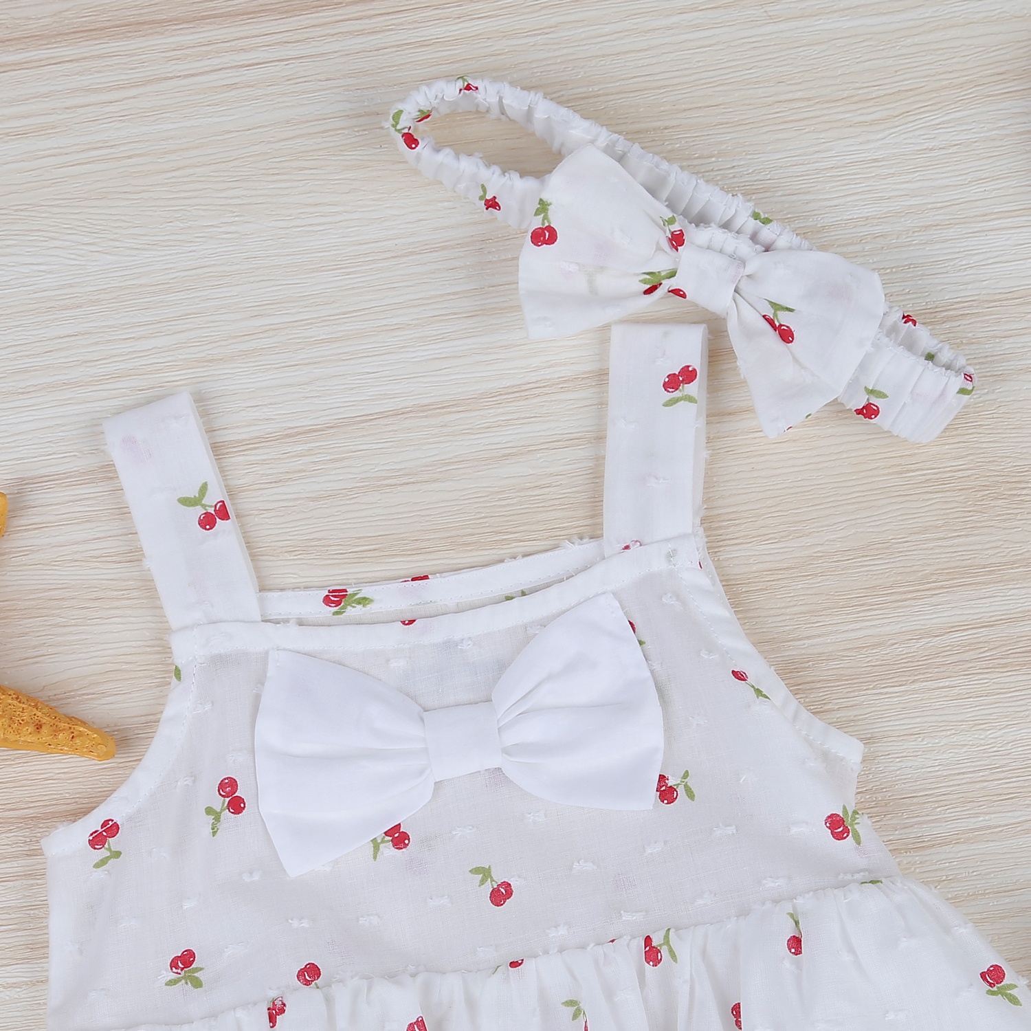 Váy nơ bé gái KidsPlaza cherry HN22H (Trắng) hình 2