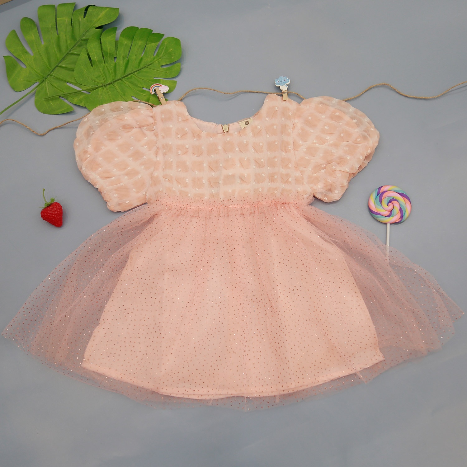 Váy TuTu tay bồng KidsPlaza M21H (Hồng) hình 1