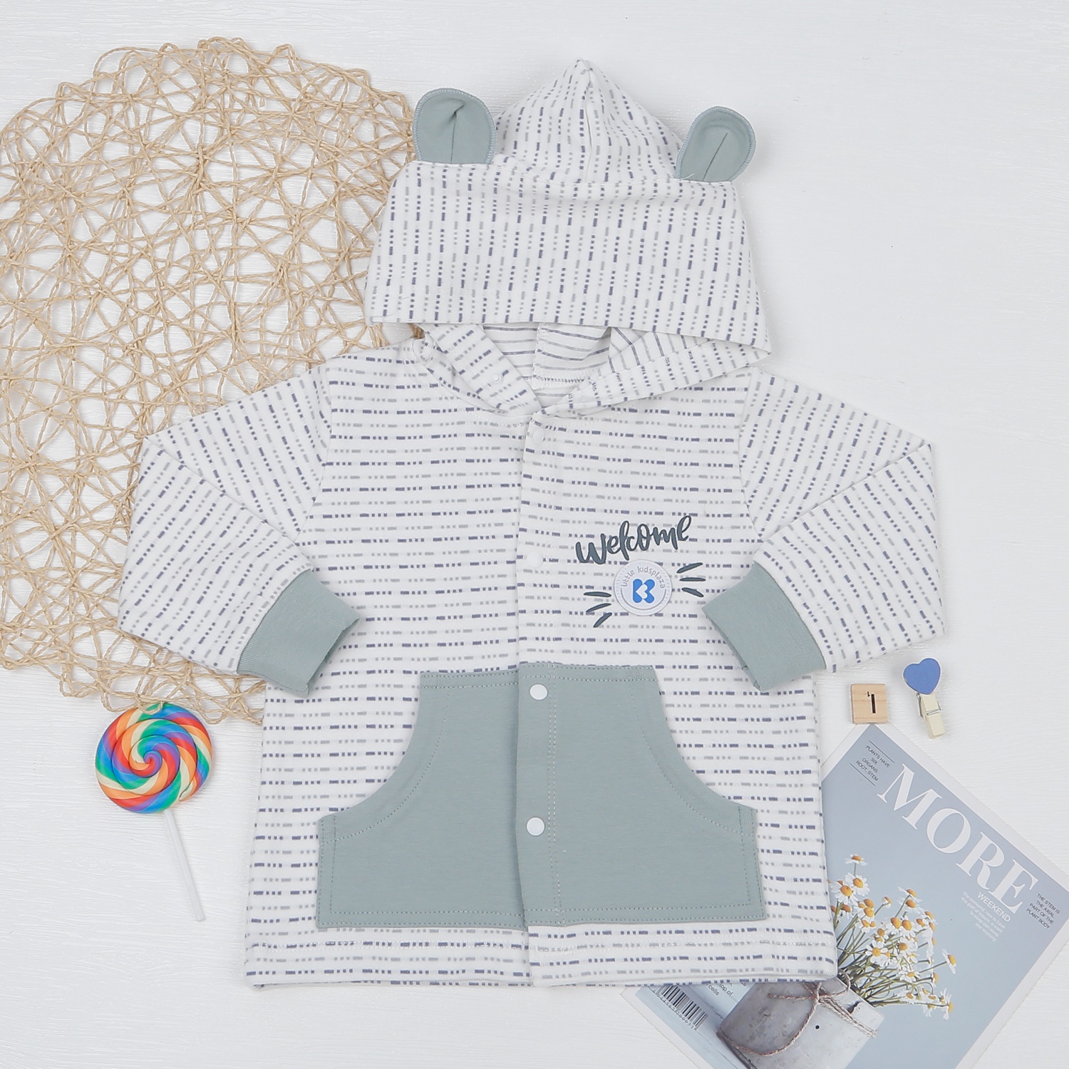 Áo khoác bé trai KidsPlaza kẻ nét đứt ND22D  hình 1