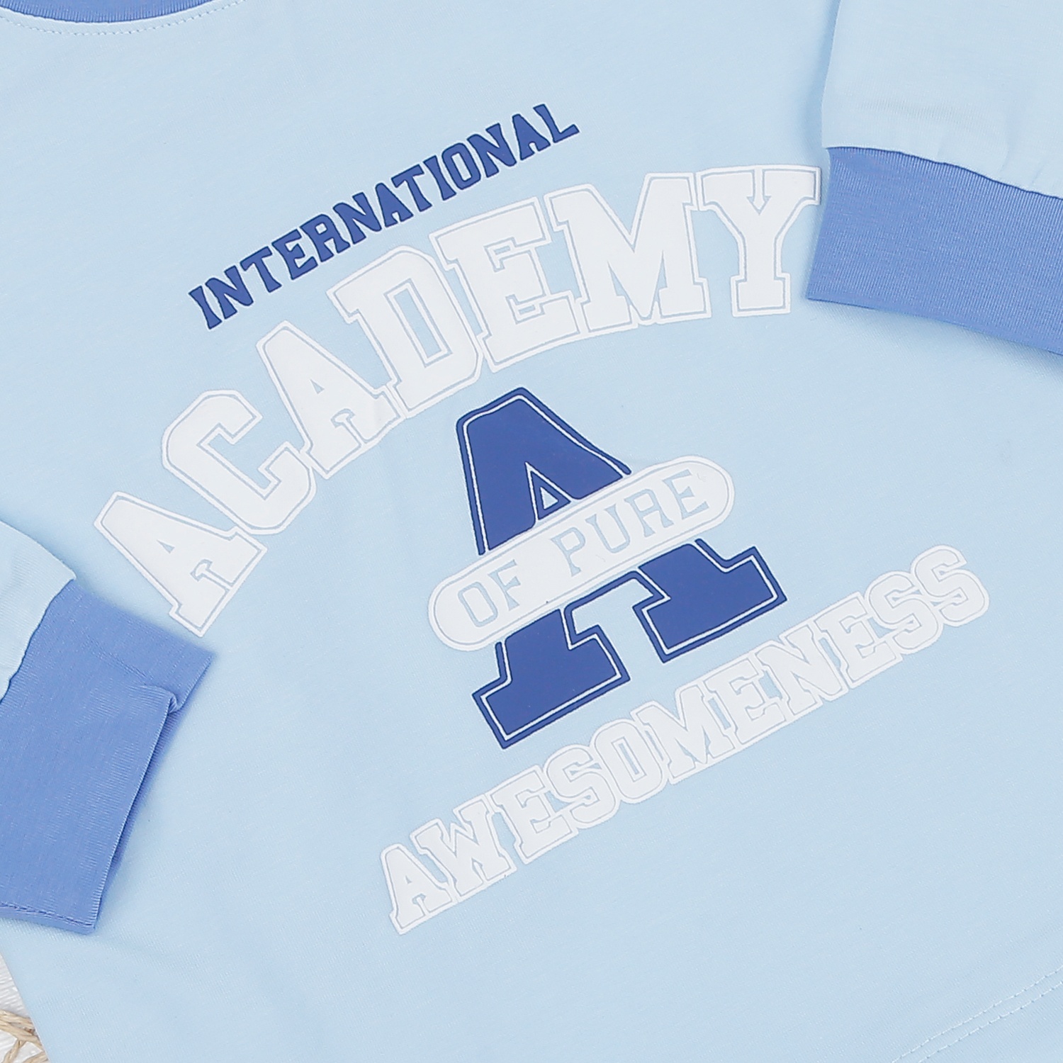 Bộ quần áo bé trai dài tay KidsPlaza in academy TT22T (Xanh) hình 3