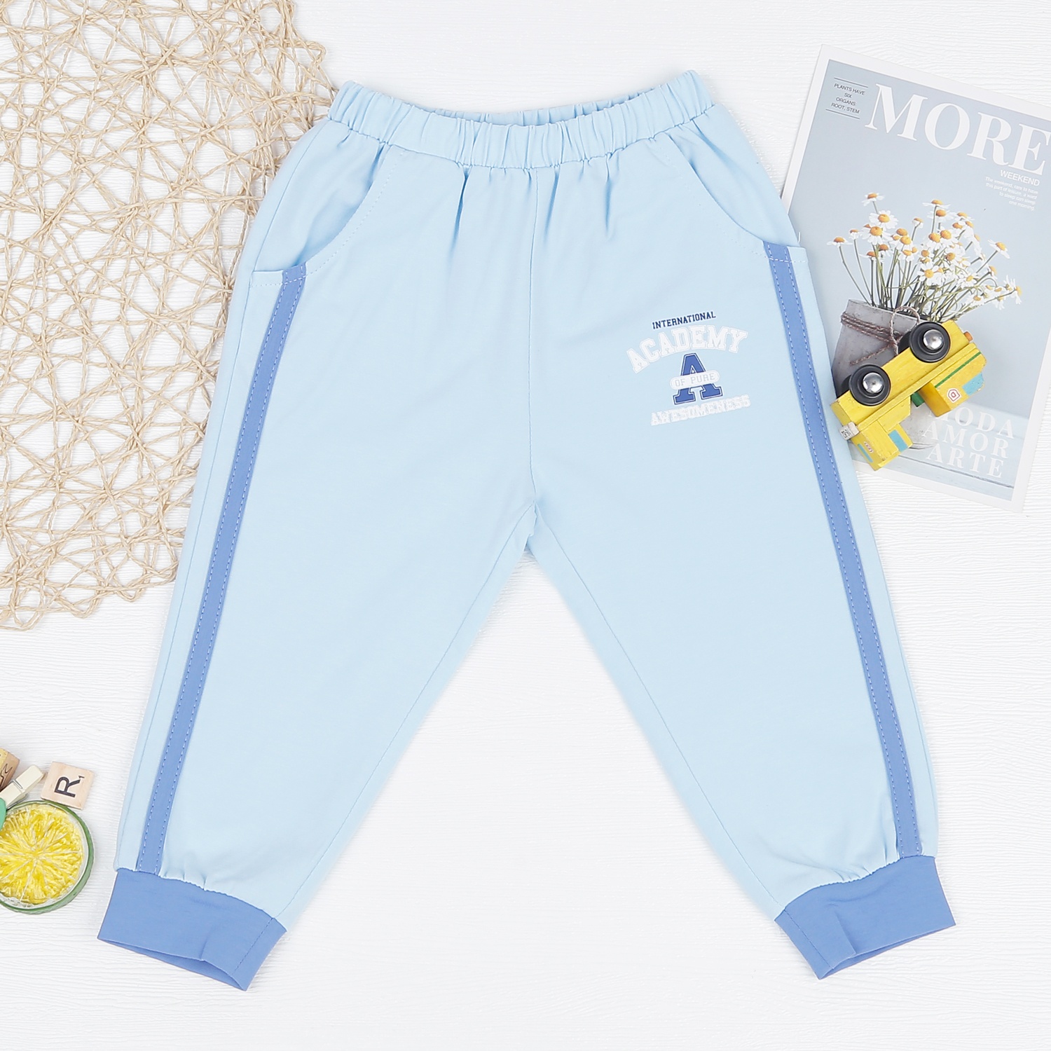 Bộ quần áo bé trai dài tay KidsPlaza in academy TT22T (Xanh) hình 4