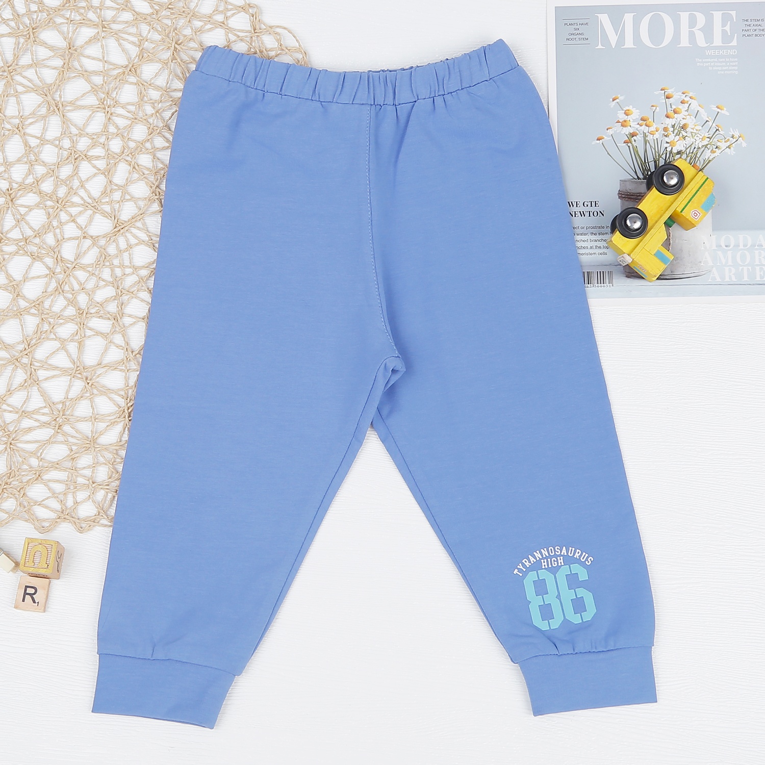 Bộ quần áo bé trai dài tay KidsPlaza in số 86 TT22T (Xanh) hình 4