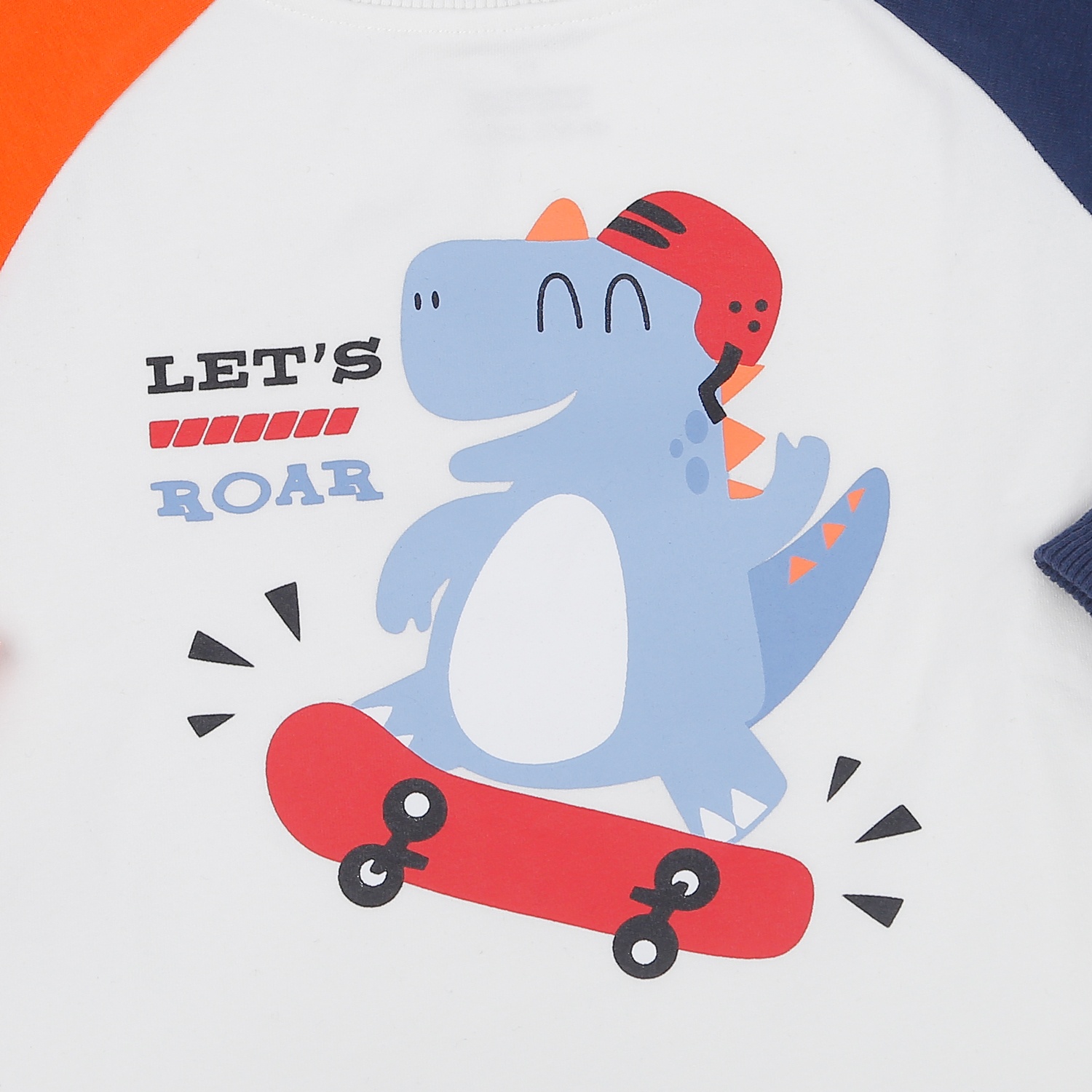 Bộ quần áo bé trai dài tay KidsPlaza in khủng long lướt ván HN22D (Xám) hình 4