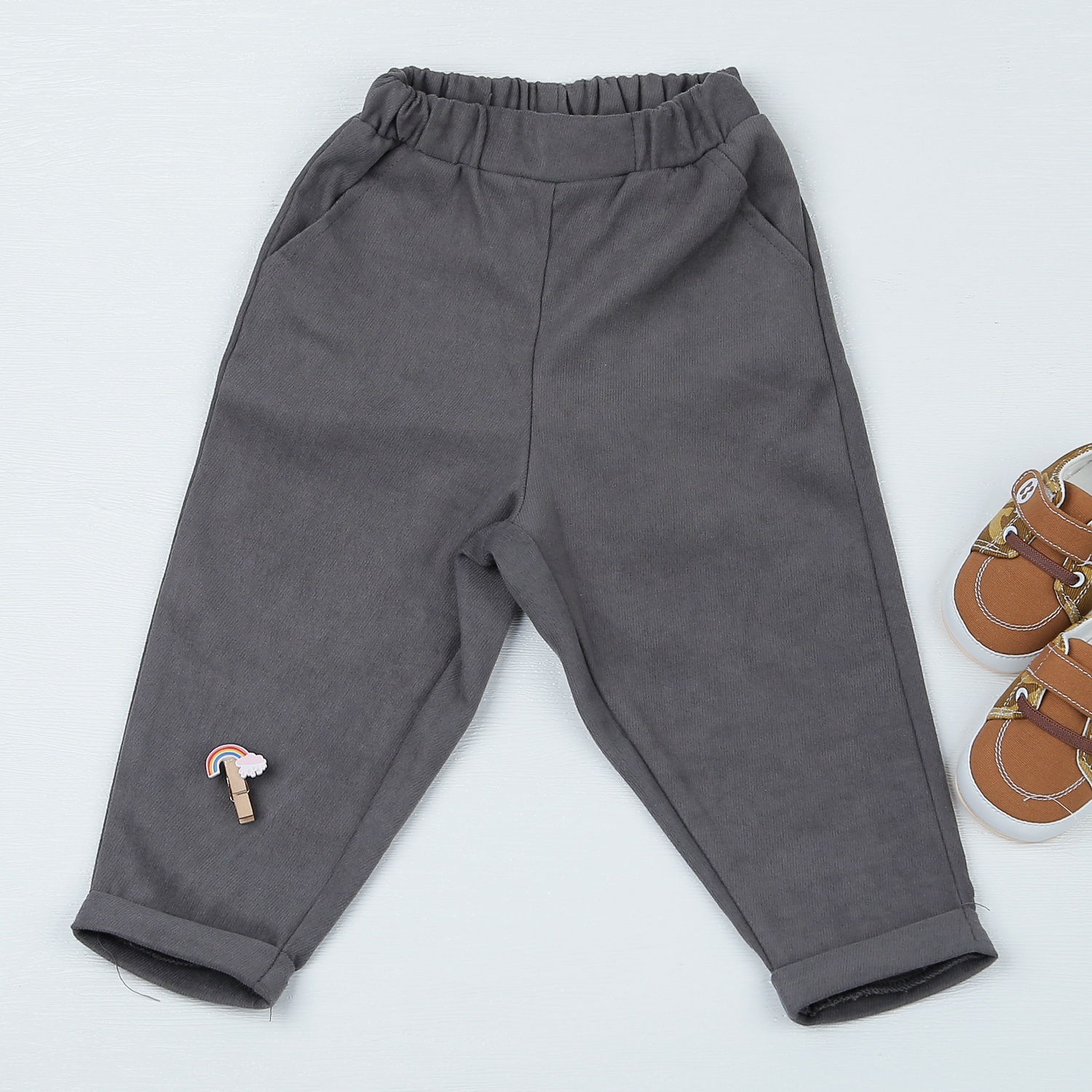 Bộ quần áo bé trai gile M22D (Trắng Ghi) hình 4