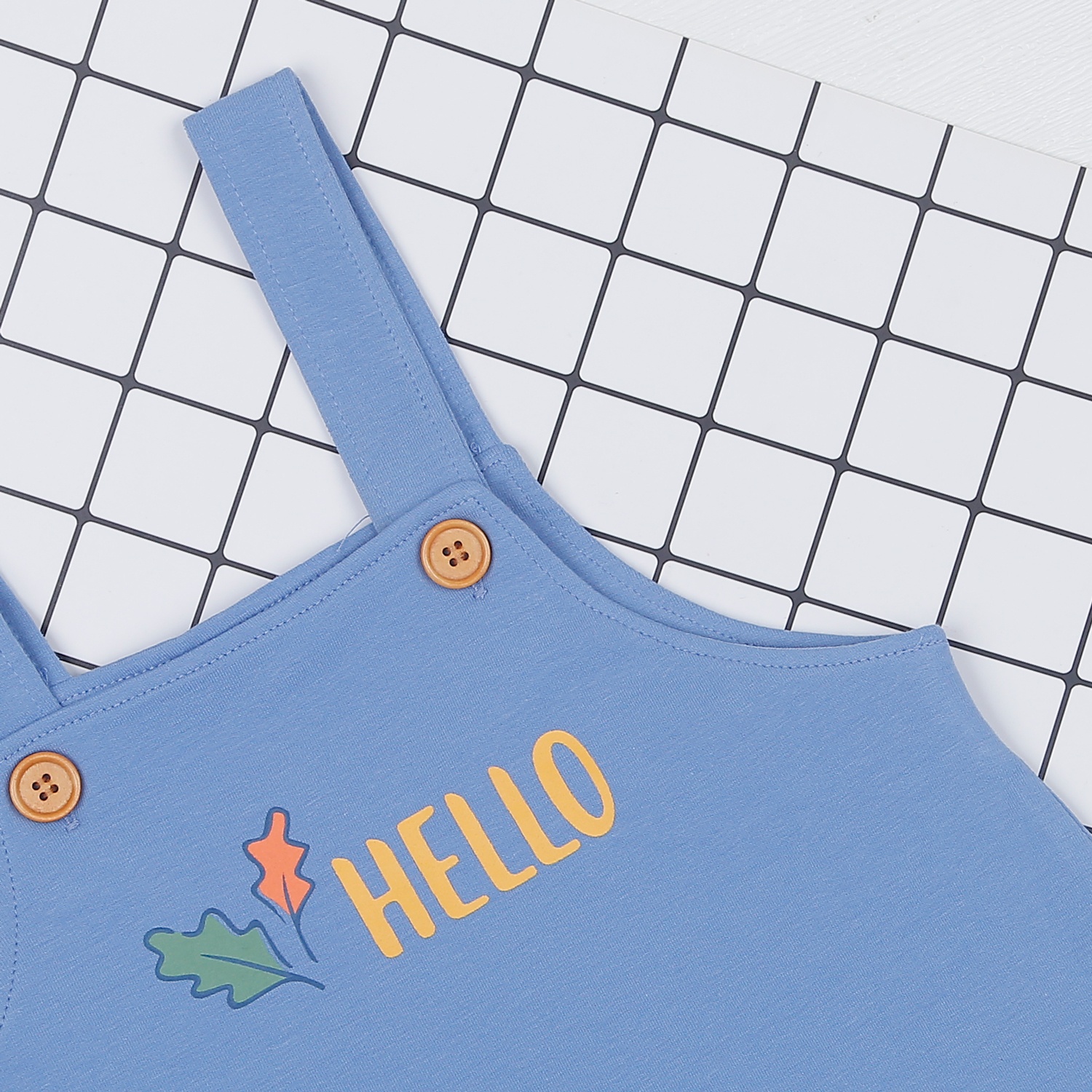 Set yếm bé trai KidsPlaza in HELLO HN22T (Trắng xanh) hình 4