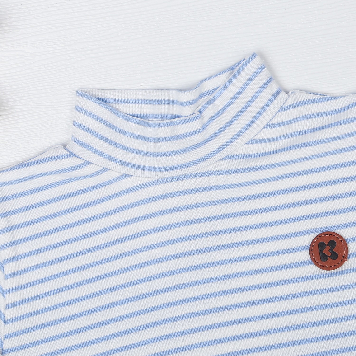 Áo bé trai Otis cổ 3 phân kẻ xanh KidsPlaza ND22T hình 2