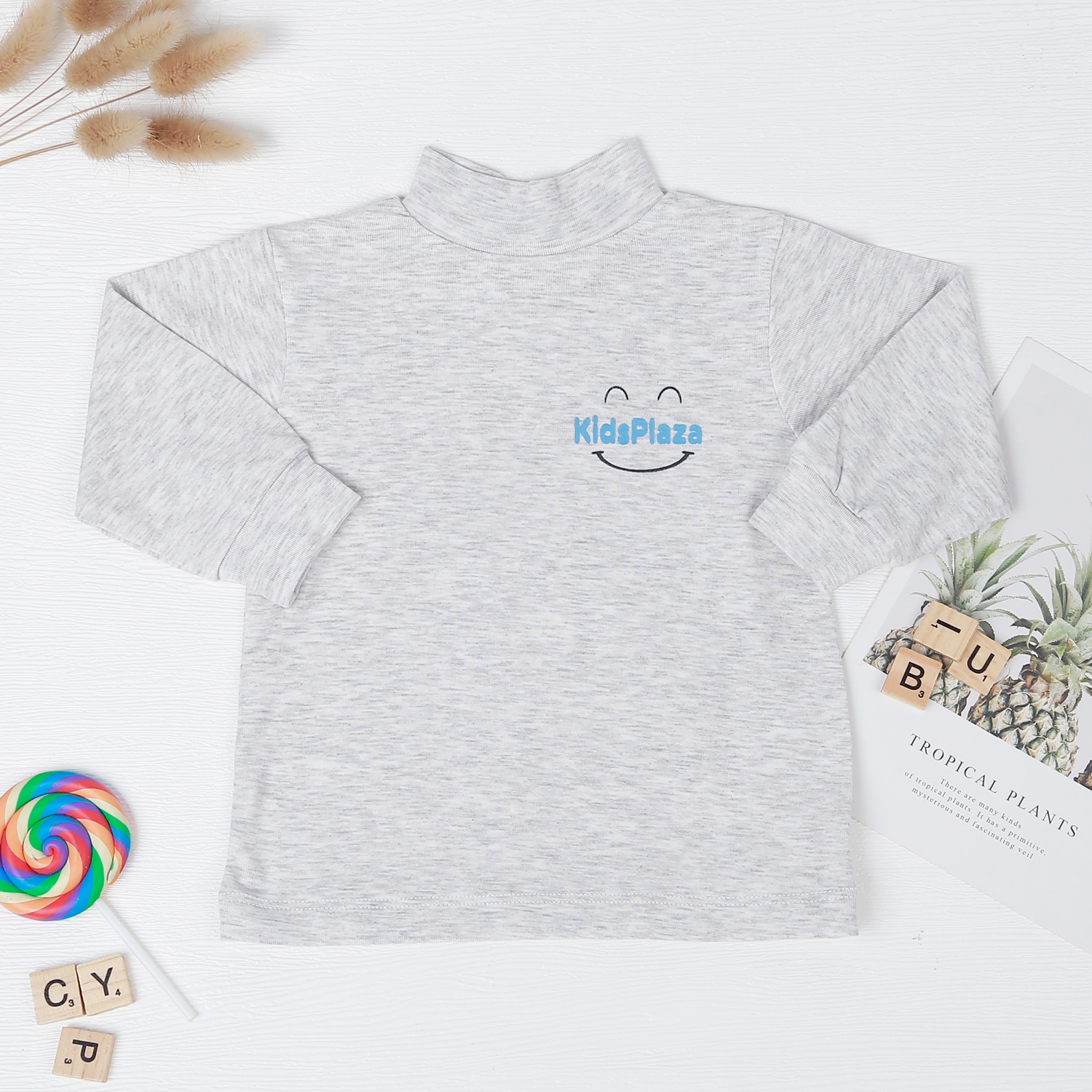 Áo bé trai Otis cổ 3 phân KidsPlaza ND22T (Ghi) hình 1