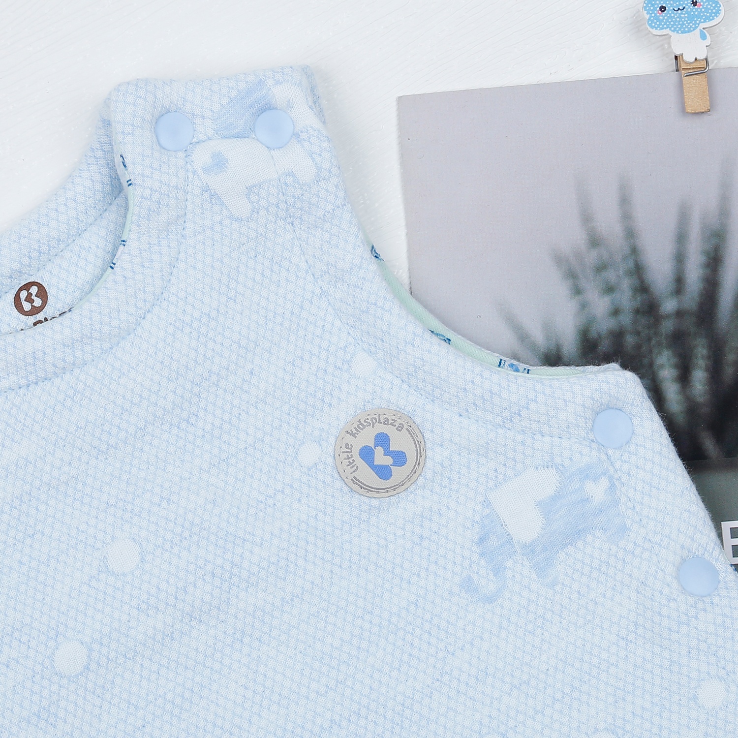 Áo gile bông bé trai KidsPlaza cúc sườn HN22D (Xanh) hình 3