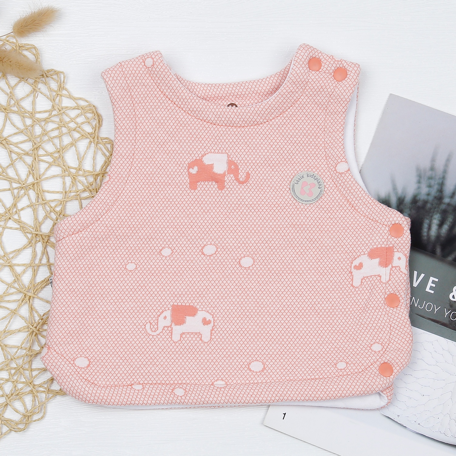 Áo gile bông bé gái KidsPlaza cúc sườn HN22D (Hồng) hình 1