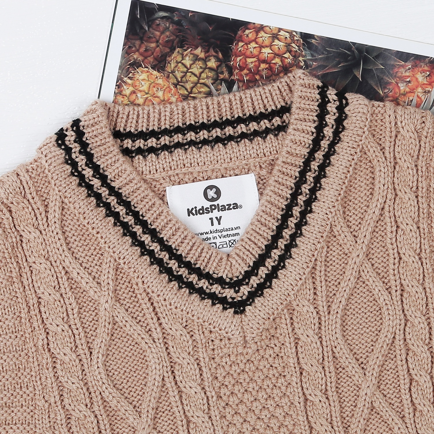 Áo gile len bé trai KidsPlaza trám nâu HN22D  hình 2
