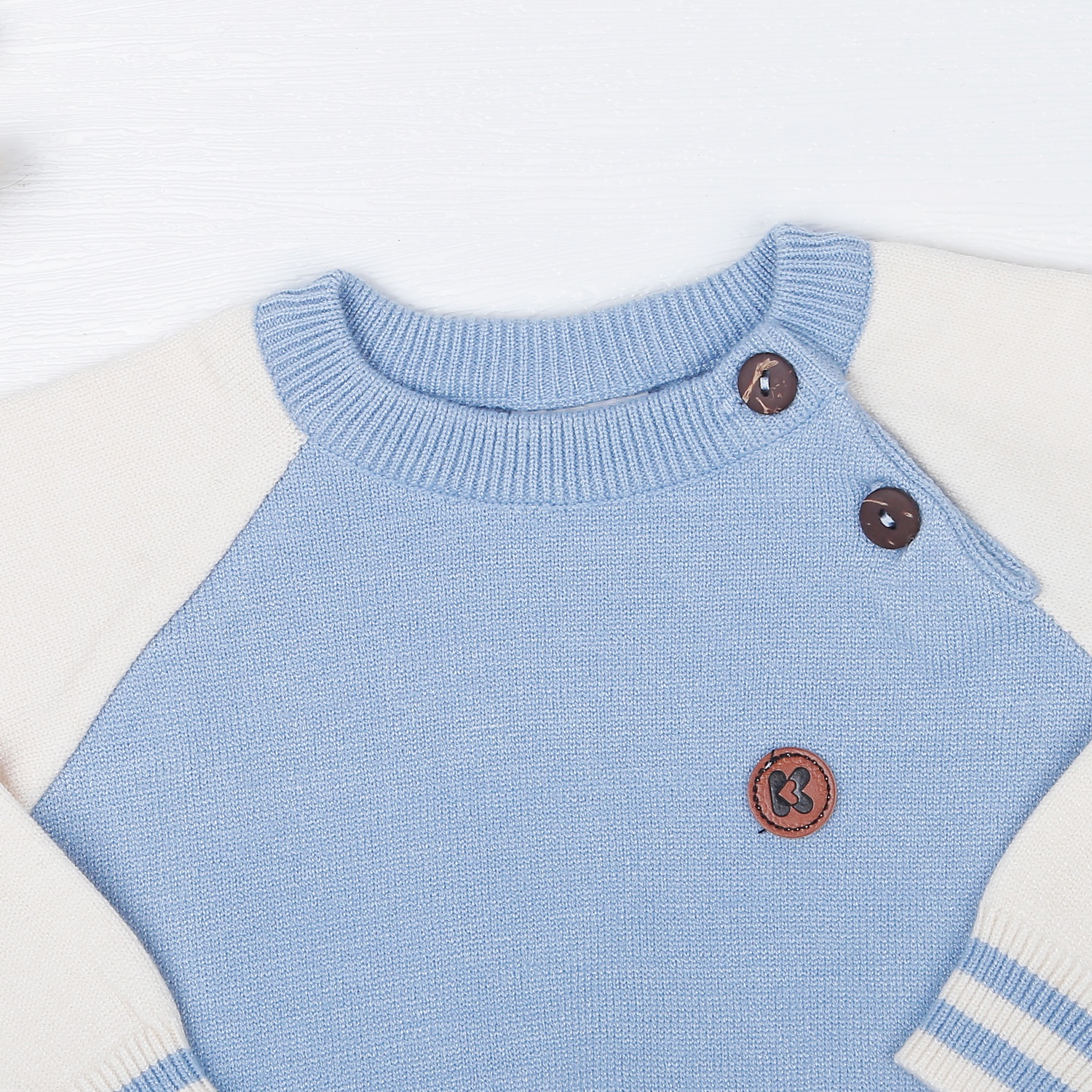 Áo len cài vai bé trai KidsPlaza ND22D (Xanh) hình 2