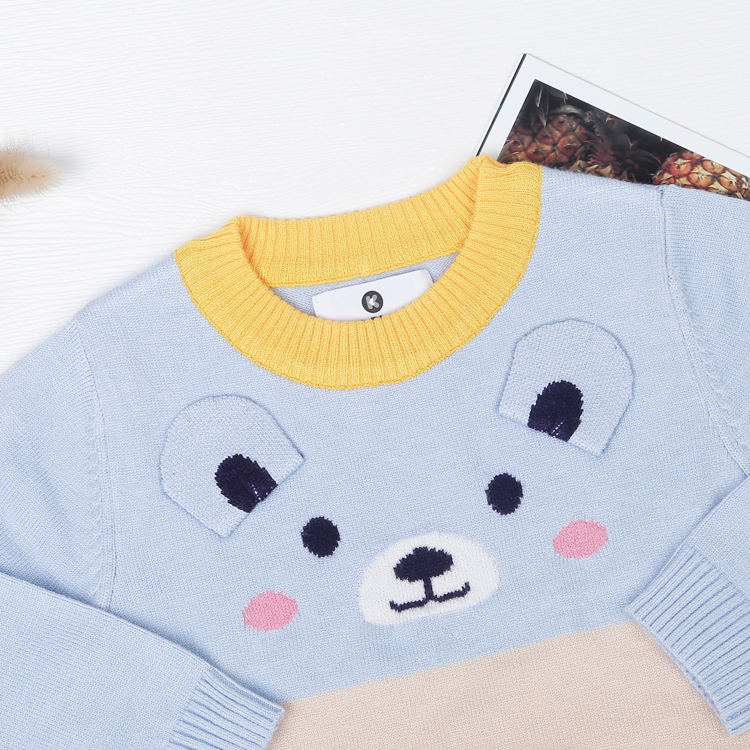 Áo len bé trai hình chú gấu KidsPlaza HN21D  hình 2