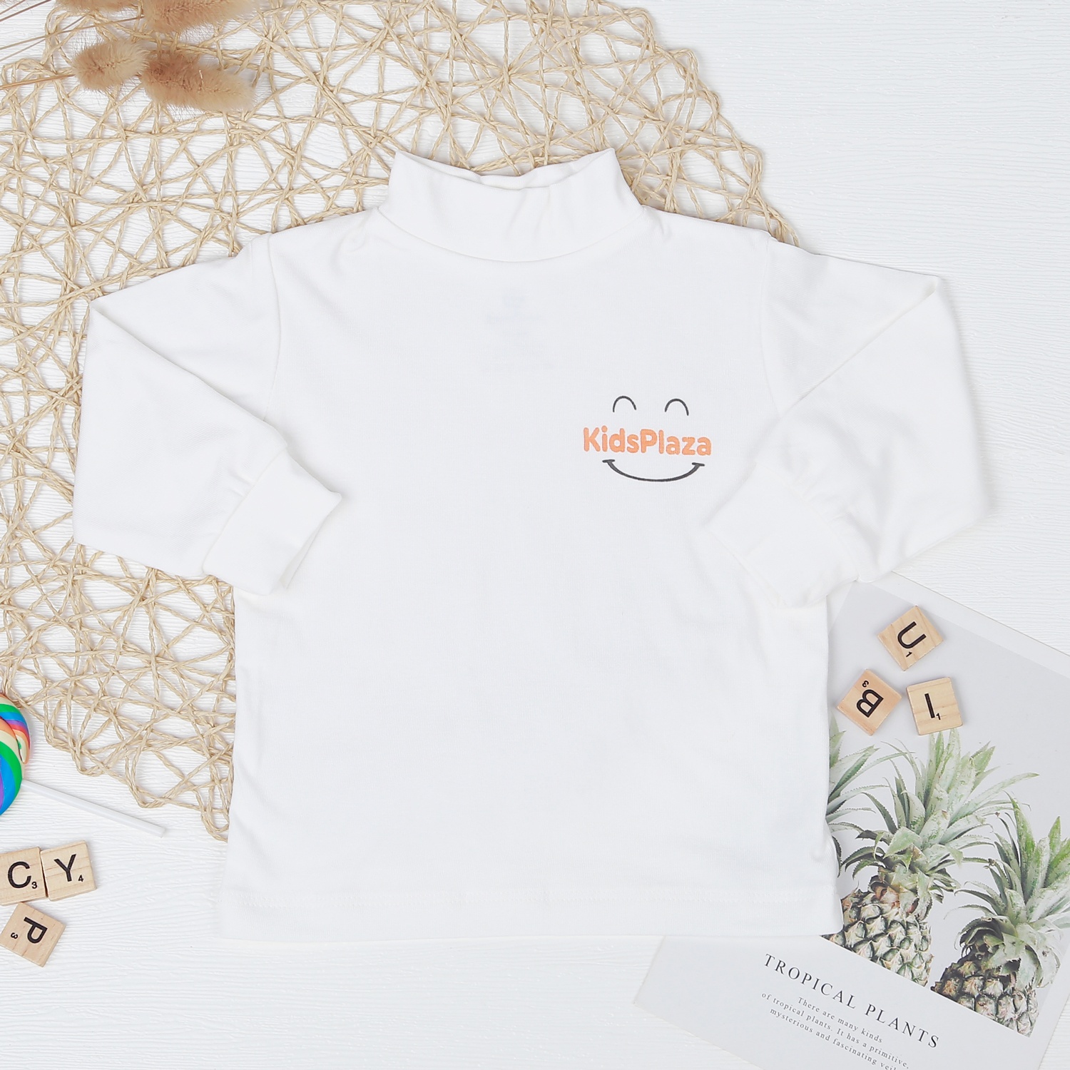 Áo dài tay Otis cổ 3 phân KidsPlaza ND22T (Trắng) hình 1