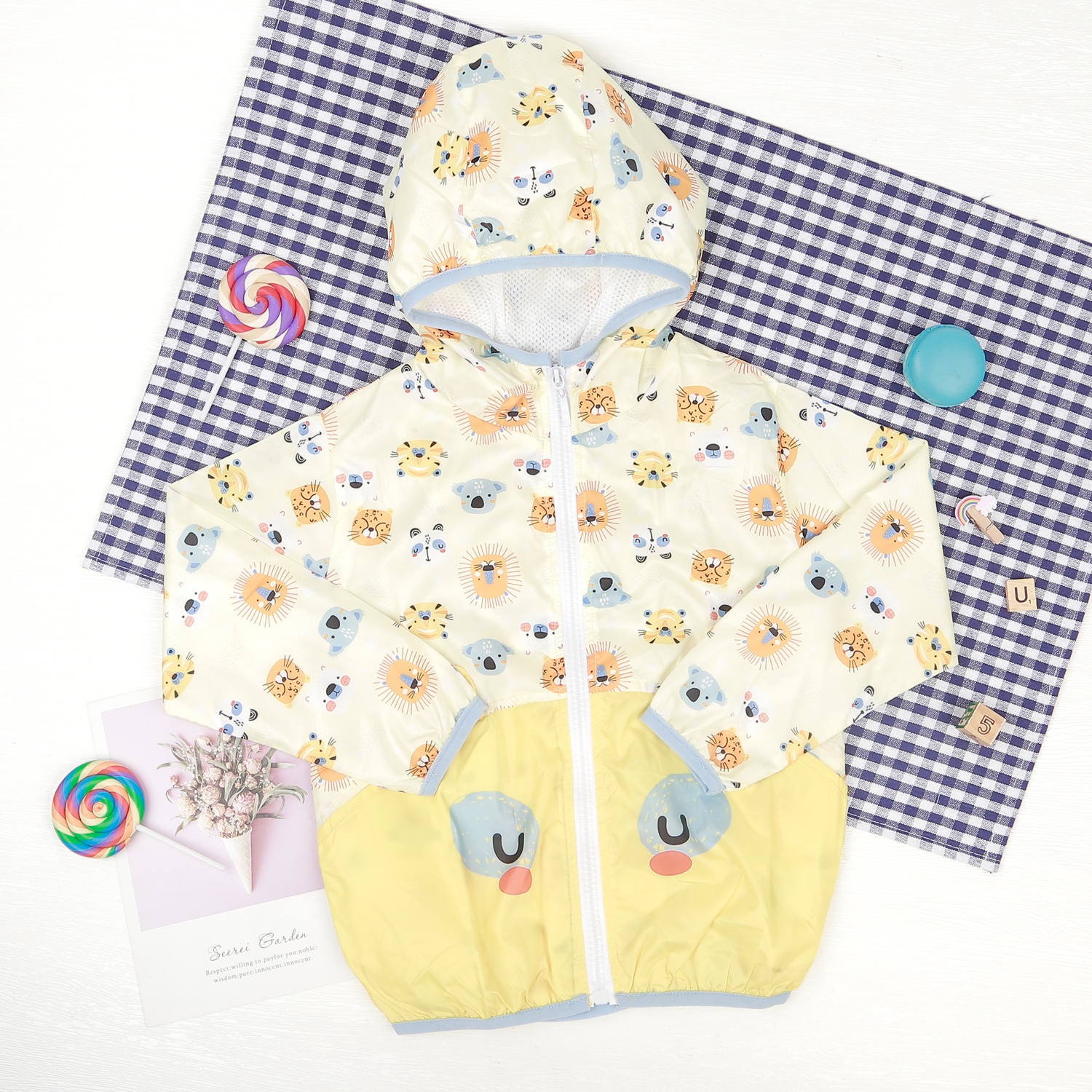 Áo gió bé trai KidsPlaza in hình sư tử vàng M22T hình 1