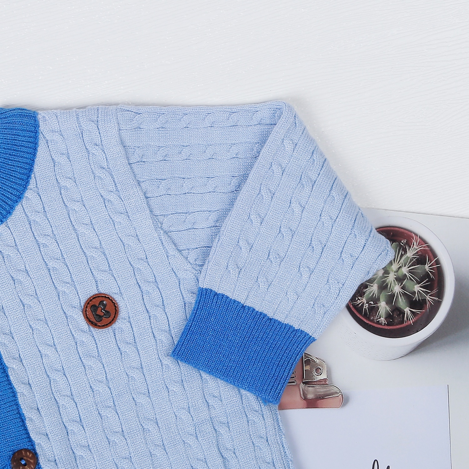 Áo len bé trai cài giữa KidsPlaza ND22D (Xanh dương) hình 3