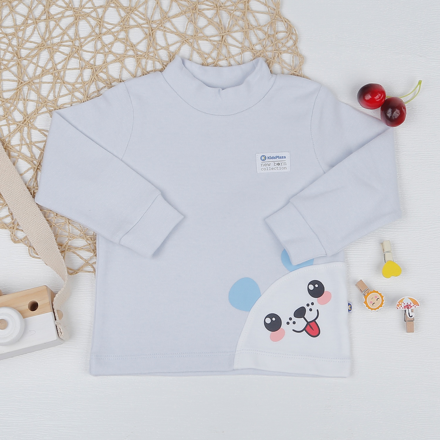 Áo nhung cổ 3 phân KidsPlaza in thú HN22D (Xanh) hình 1