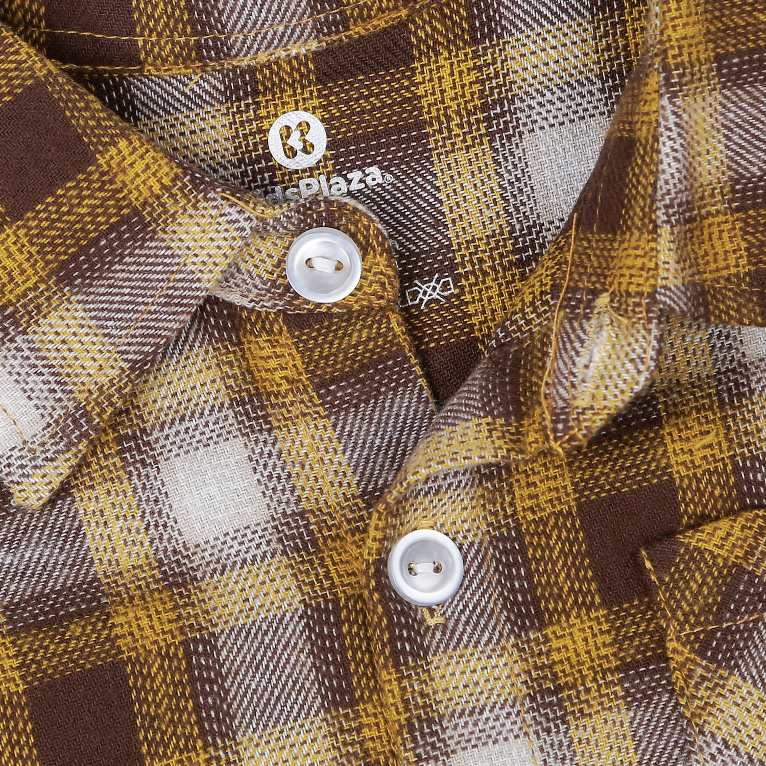 Áo sơ mi bé trai KidsPlaza caro nâu vàng HN22T hình 5