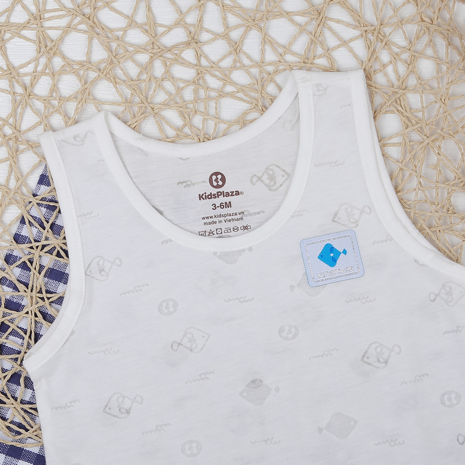 Bộ bé trai ba lỗ KidsPlaza in cá HN21H (Trắng) hình 5