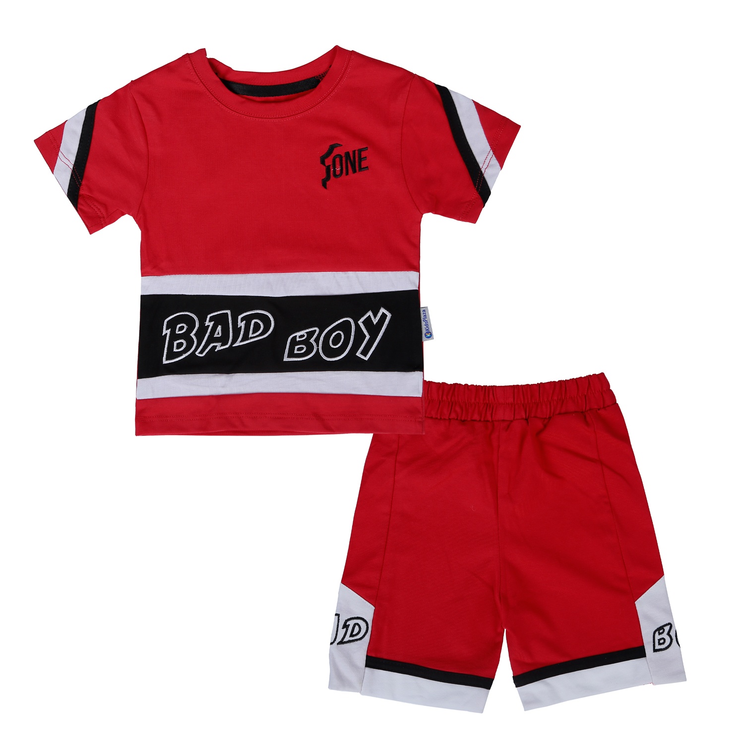 Bộ bé trai cộc tay KidsPlaza in Bad Boy VY22H (Đỏ) hình 1