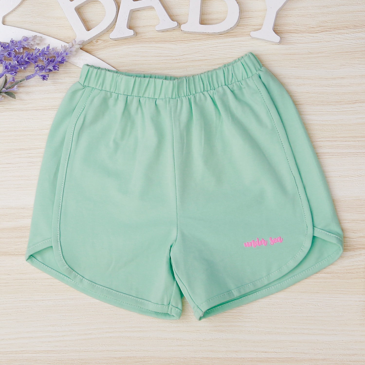 Bộ cộc bé gái in cá ngựa KidsPlaza TT22H Xanh hình 5