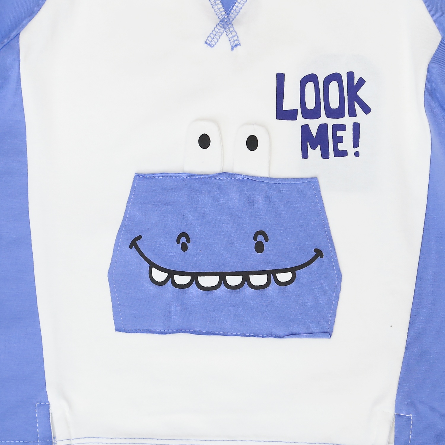 Bộ cộc bé trai in chữ Look me KidsPlaza TT22H (Xanh) hình 3