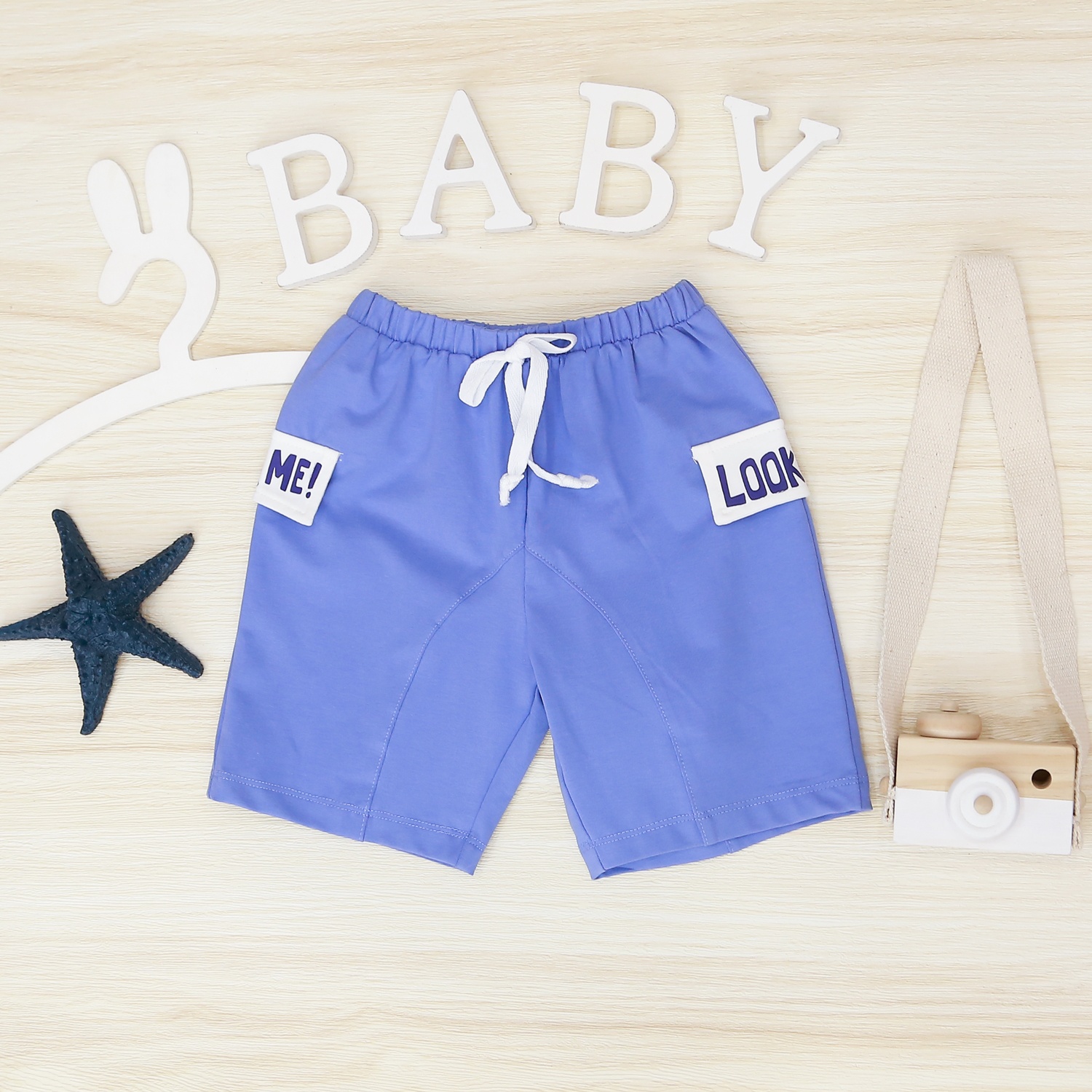 Bộ cộc bé trai in chữ Look me KidsPlaza TT22H (Xanh) hình 7