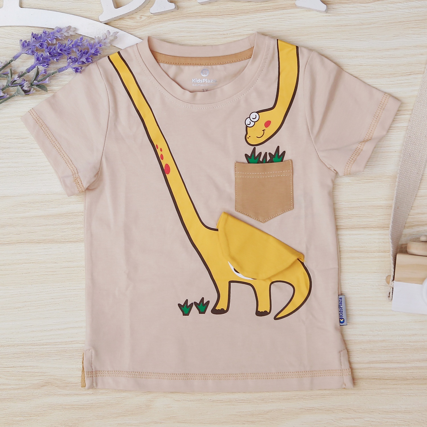 Bộ cộc bé trai in khủng long ăn cỏ KidsPlaza TT22H (Be) hình 2