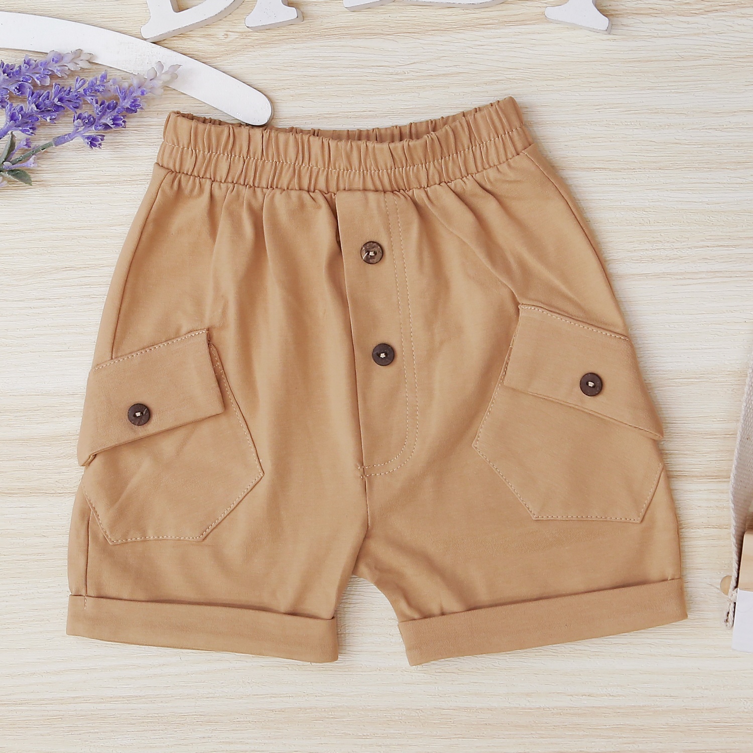 Bộ cộc bé trai in khủng long ăn cỏ KidsPlaza TT22H (Be) hình 6