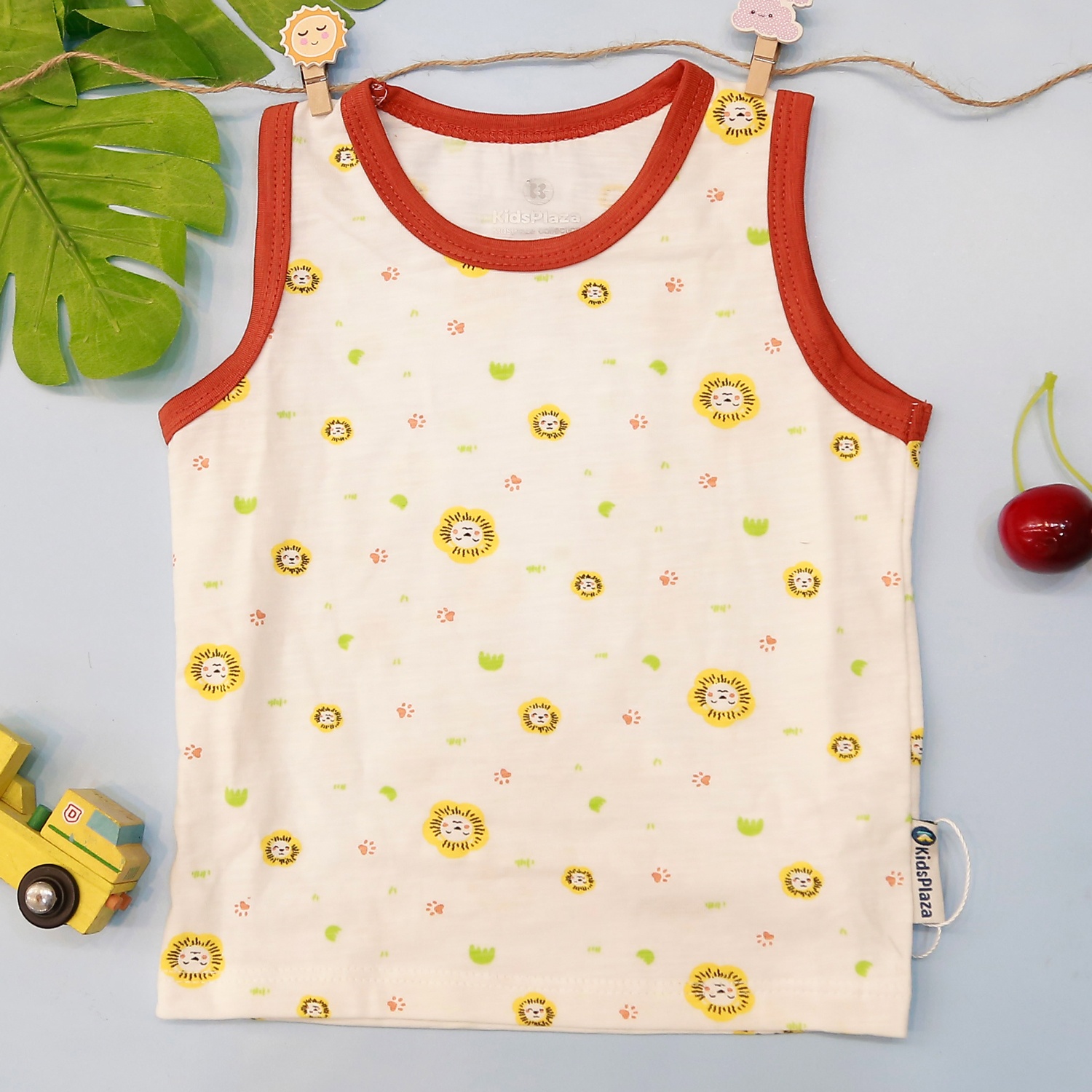 Bộ quần áo ba lỗ bé trai in hình sư tử KidsPlaza M21H hình 2