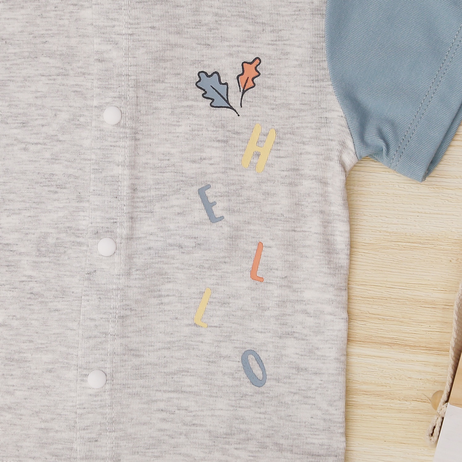 Bộ quần áo bé trai cộc tay cài giữa Otis KidsPlaza ND22H (Xanh Ghi) hình 4