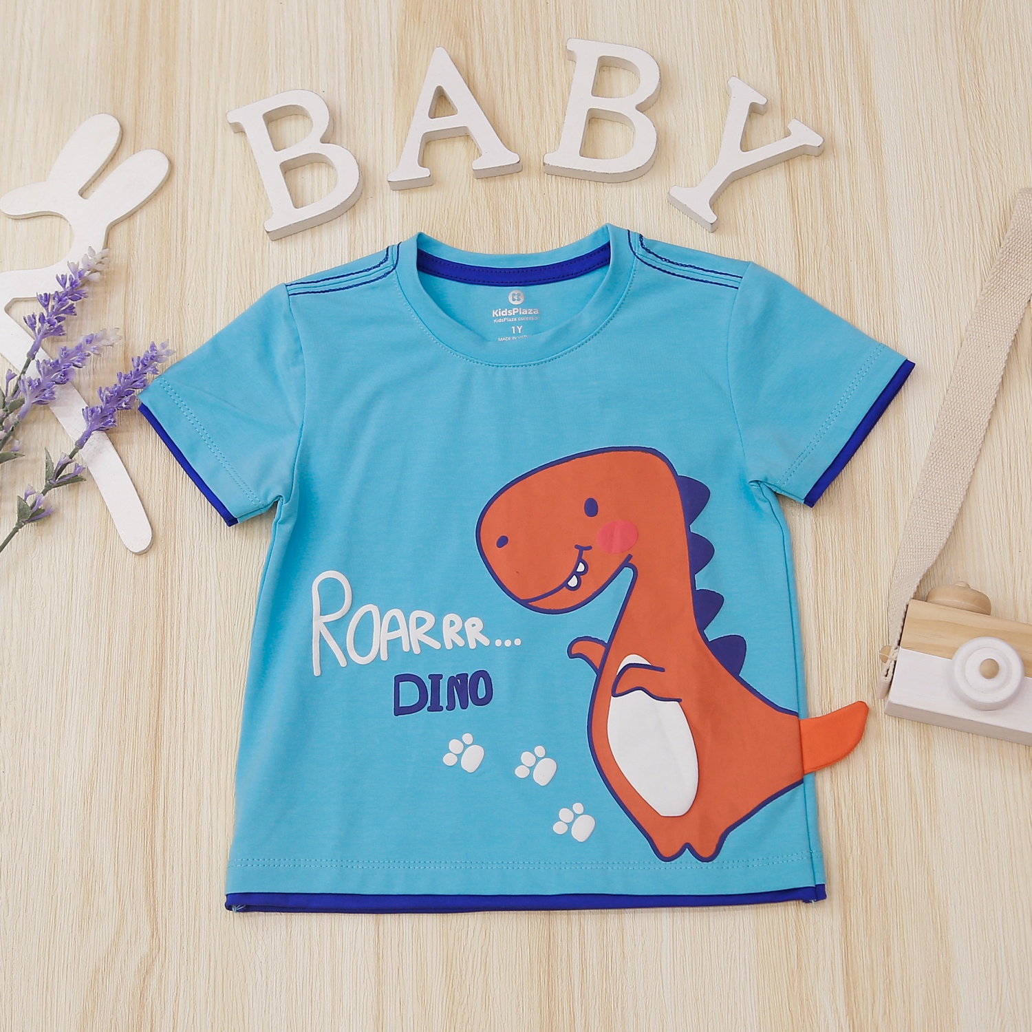 Bộ quần áo cộc tay bé trai Kids Plaza in khủng long Dino TT22H hình 2