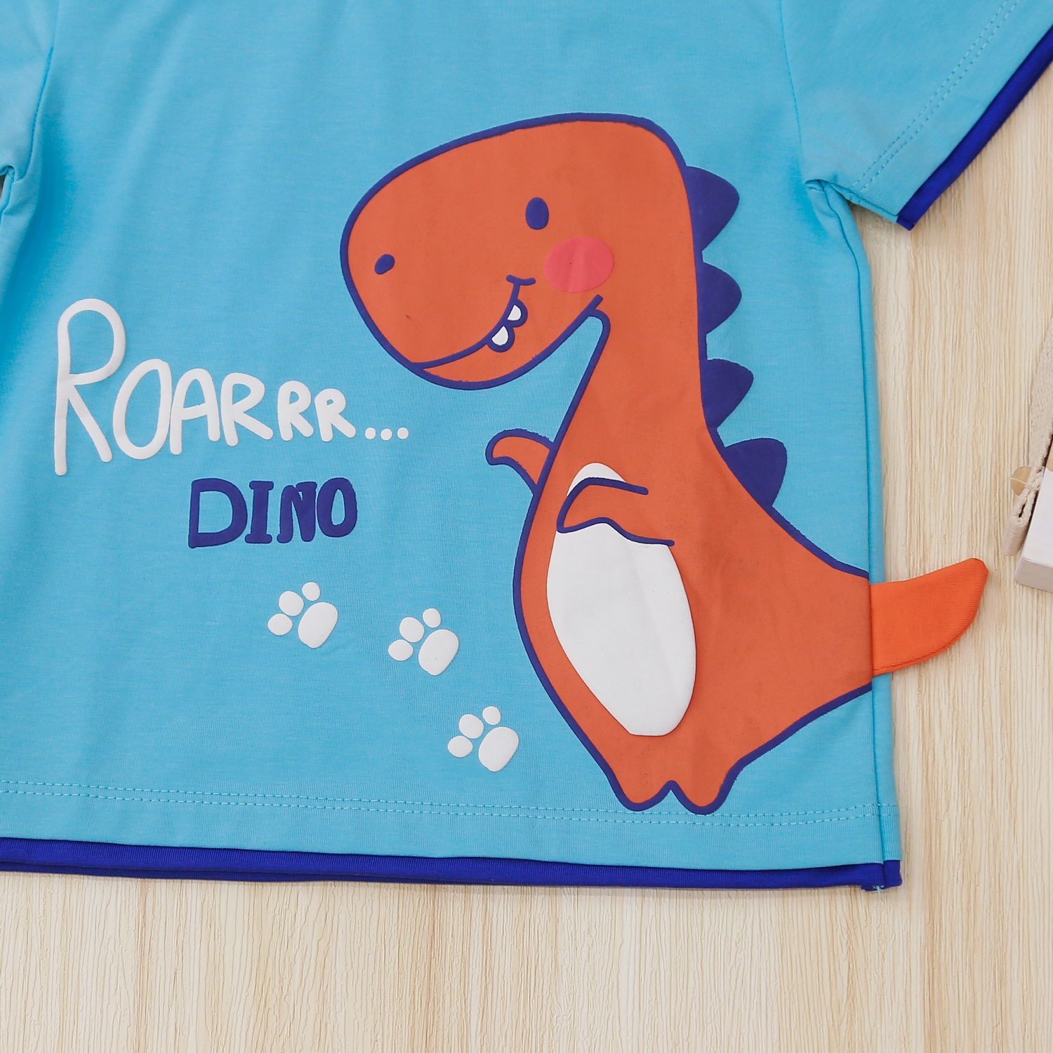 Bộ quần áo cộc tay bé trai Kids Plaza in khủng long Dino TT22H hình 4