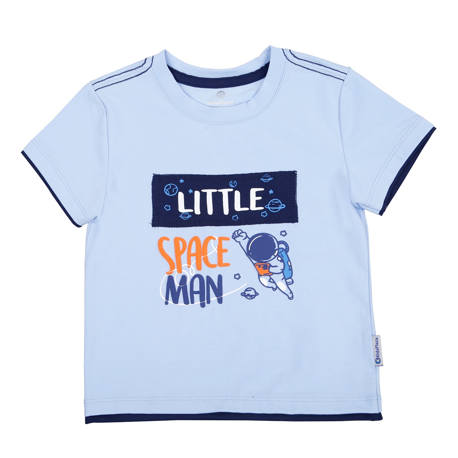 Bộ quần áo cộc tay bé trai KidsPlaza in little TT22H (Xanh)  hình 2