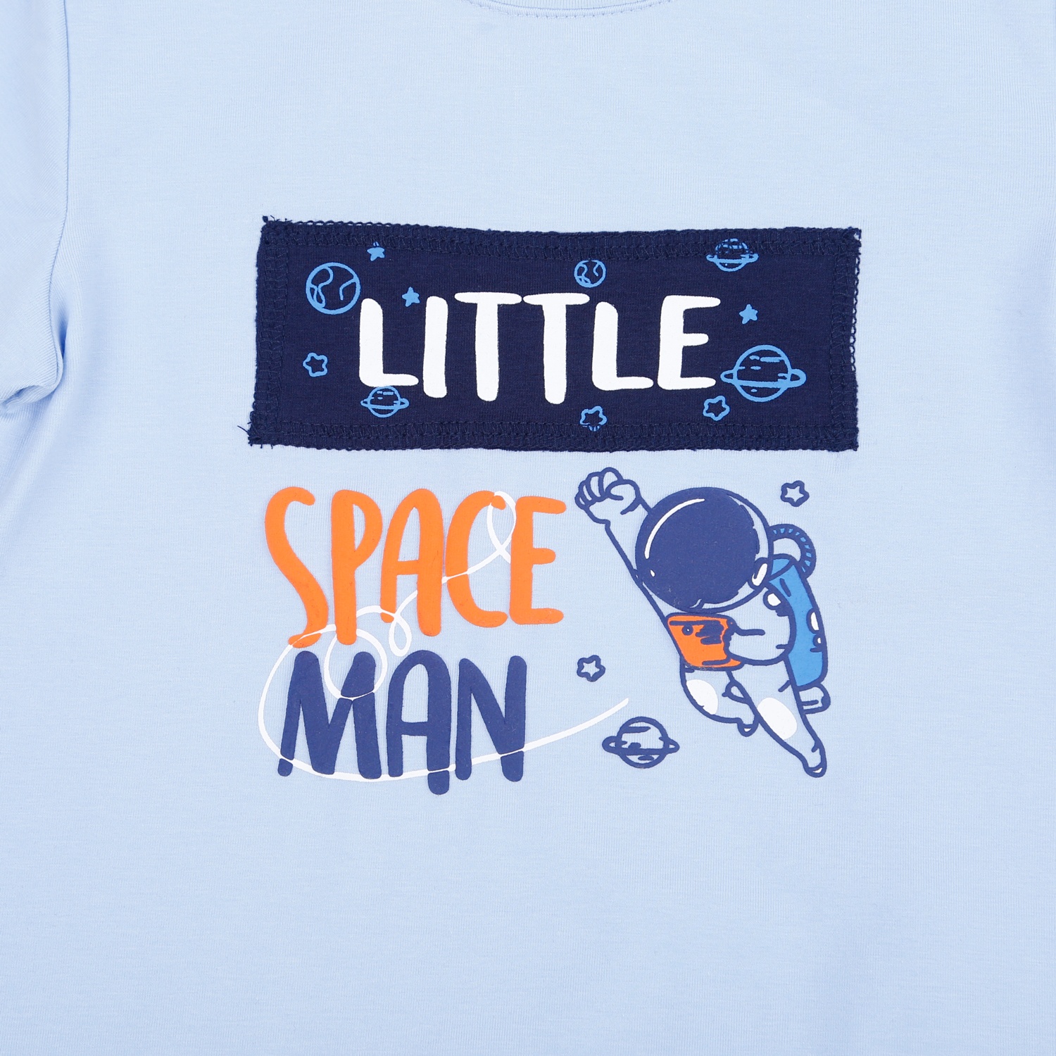 Bộ quần áo cộc tay bé trai KidsPlaza in little TT22H (Xanh)  hình 3