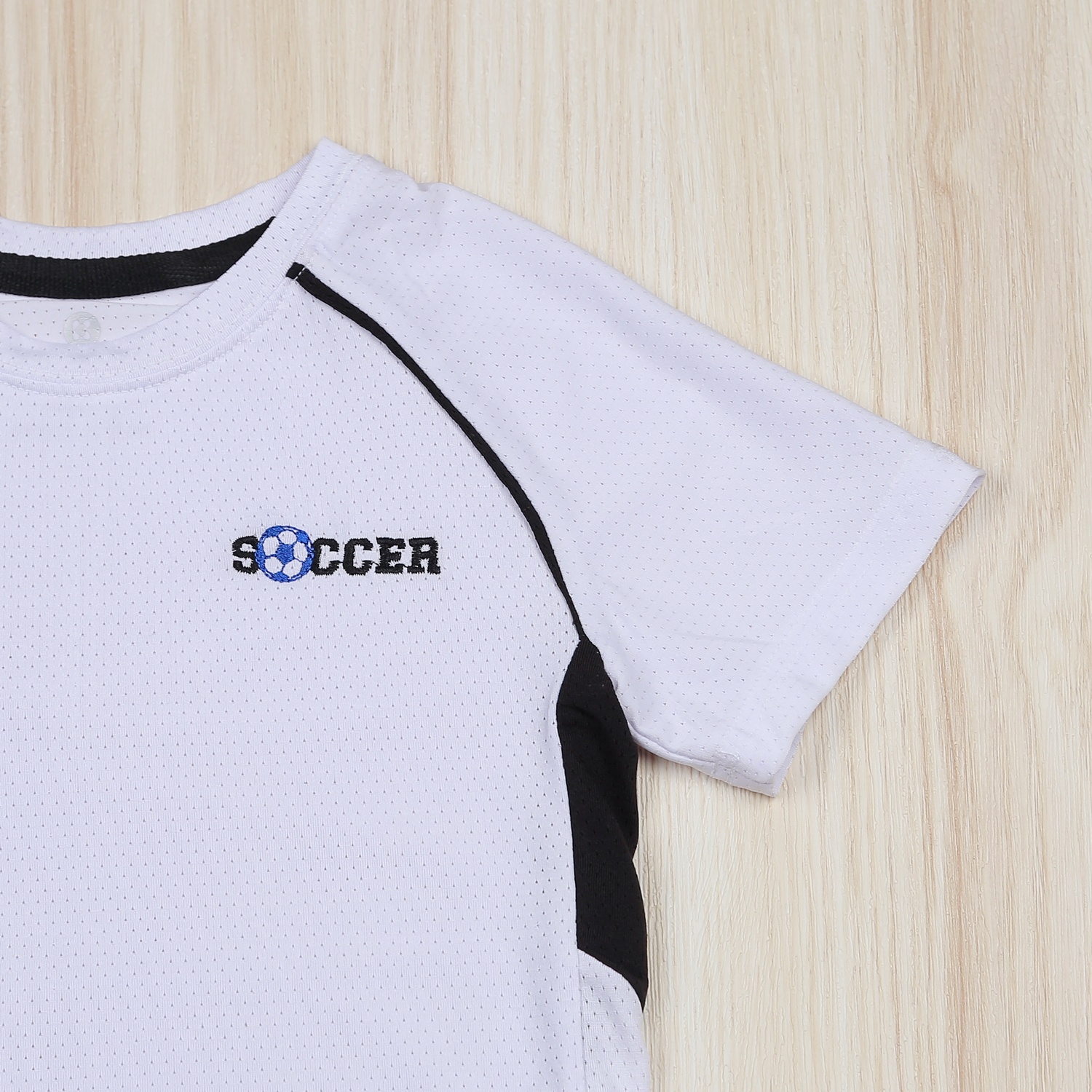 Bộ cộc bé trai thêu bóng KidsPlaza VY22H Trắng hình 3