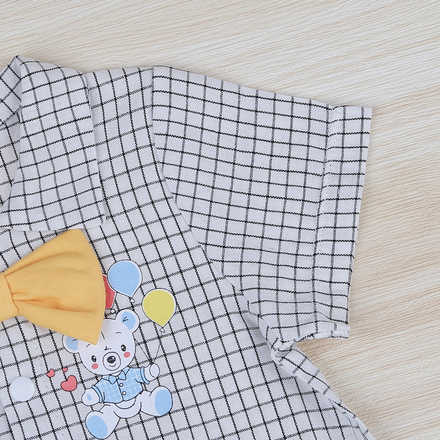 Body cho bé trai cổ nơ trắng kẻ  KidsPlaza HN22H hình 3