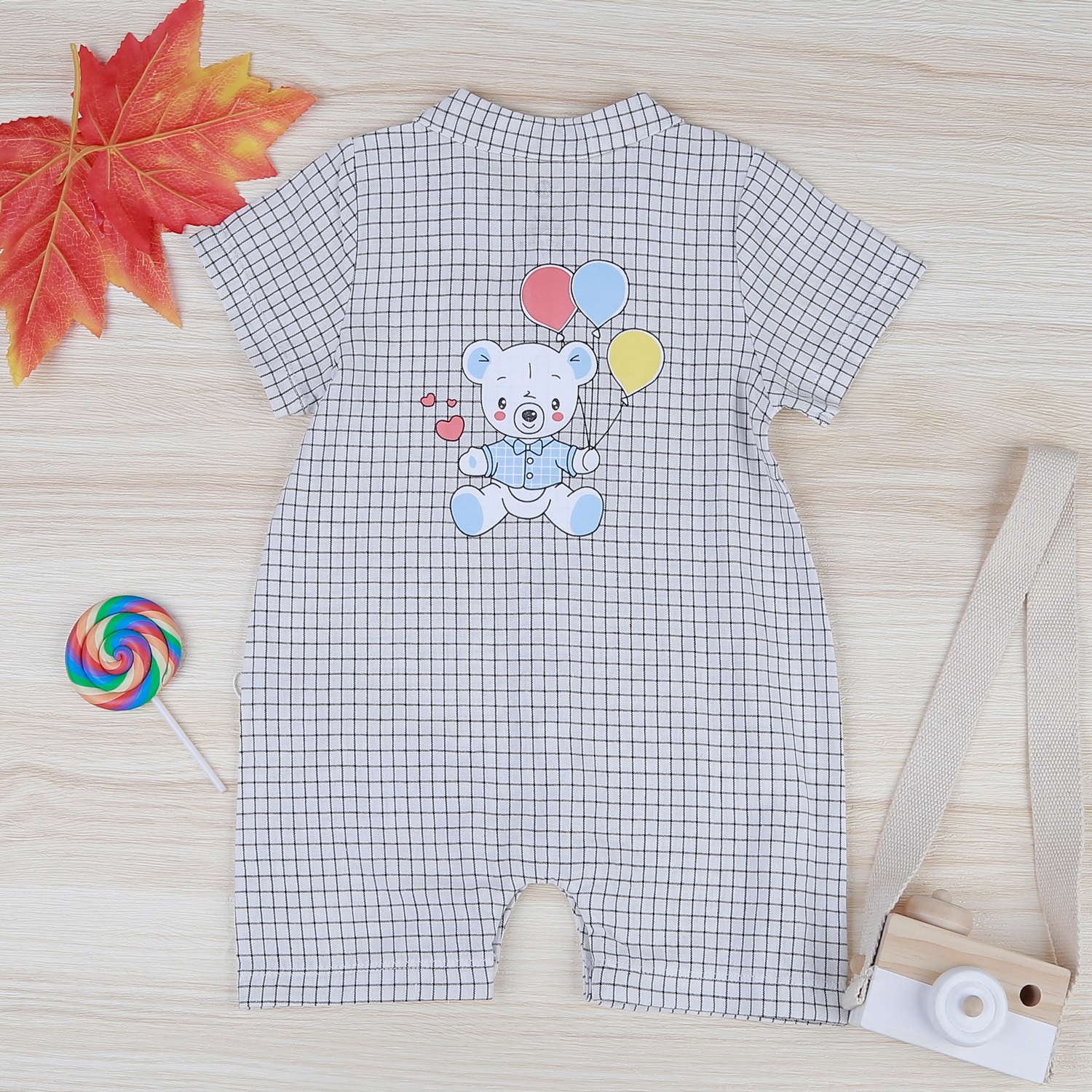 Body cho bé trai cổ nơ trắng kẻ  KidsPlaza HN22H hình 4