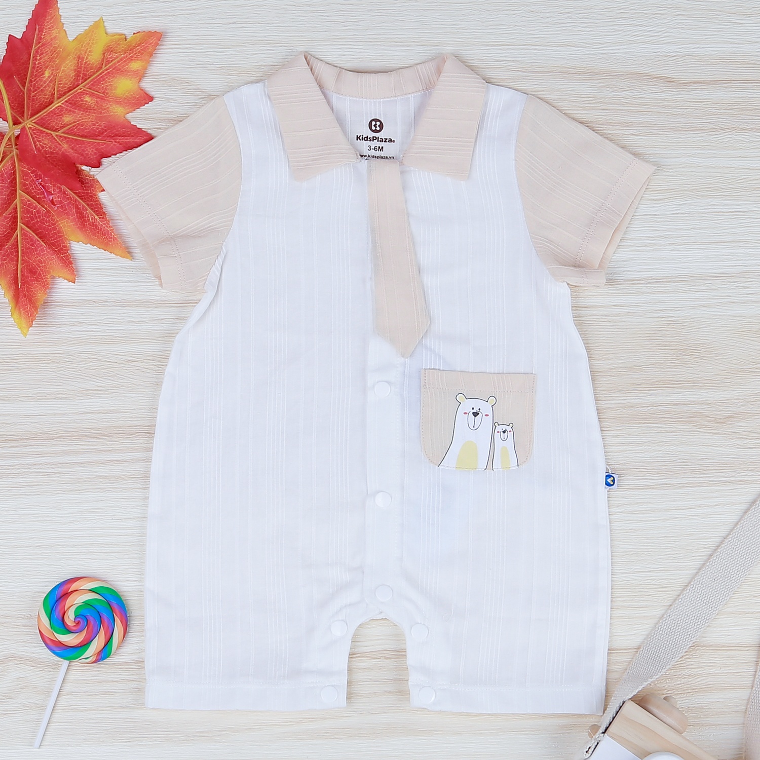 Body cho bé trai KidsPlaza cavat túi gấu HN22H hình 1