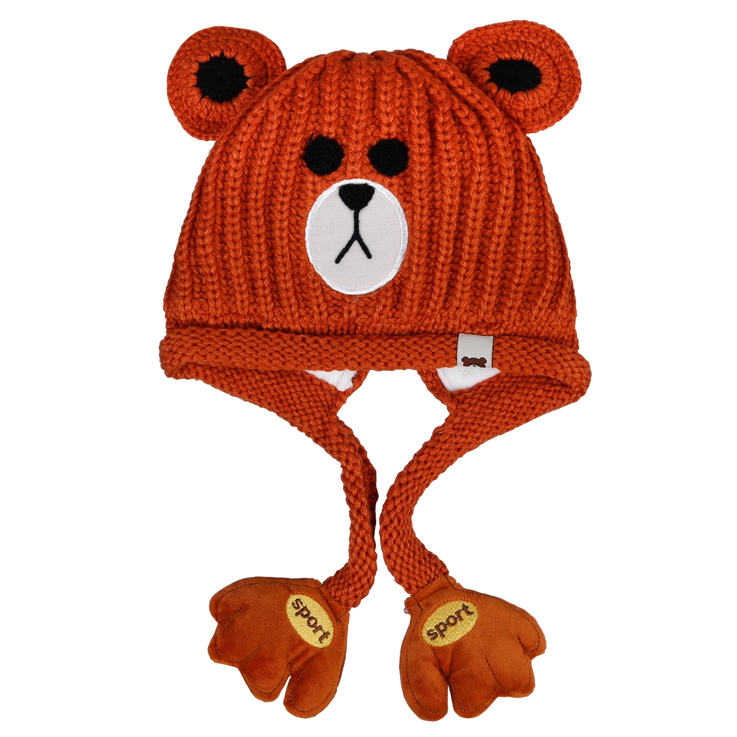 Mũ len hình mặt gấu AC21D (Nâu) hình 1