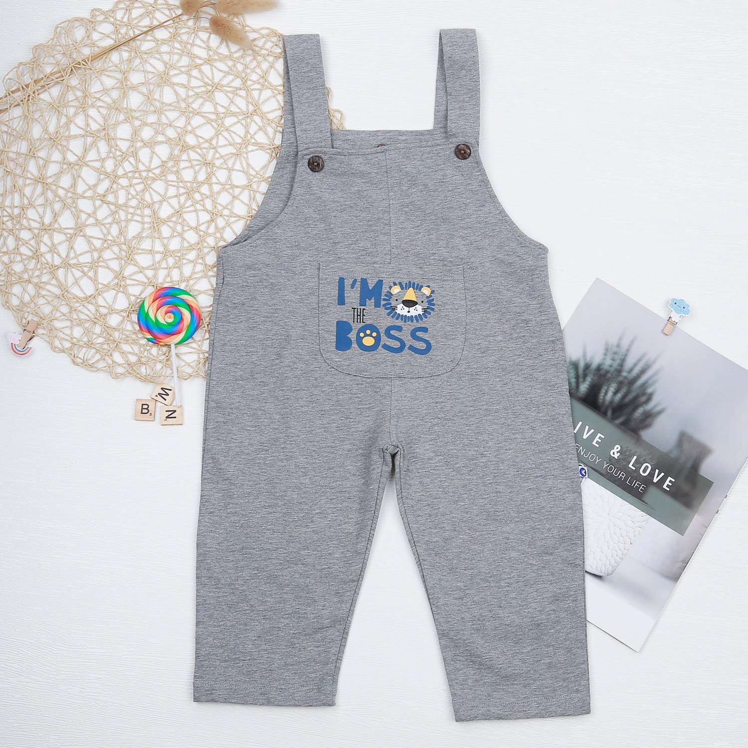 Set yếm bé trai KidsPlaza in BOSS kẻ ghi HN22T hình 5