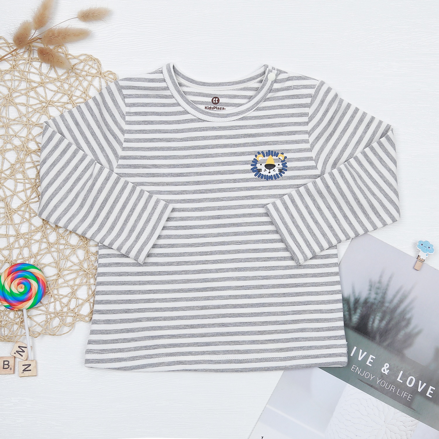 Set yếm bé trai KidsPlaza in BOSS kẻ ghi HN22T hình 4