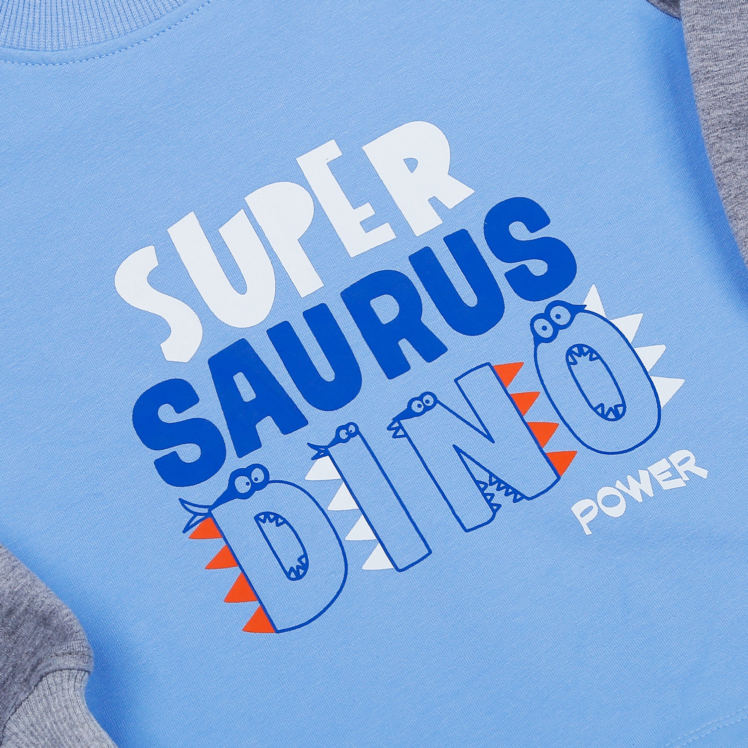 Bộ quần áo dài tay bé trai in phối DINO màu xanh ghi HN22D hình 4