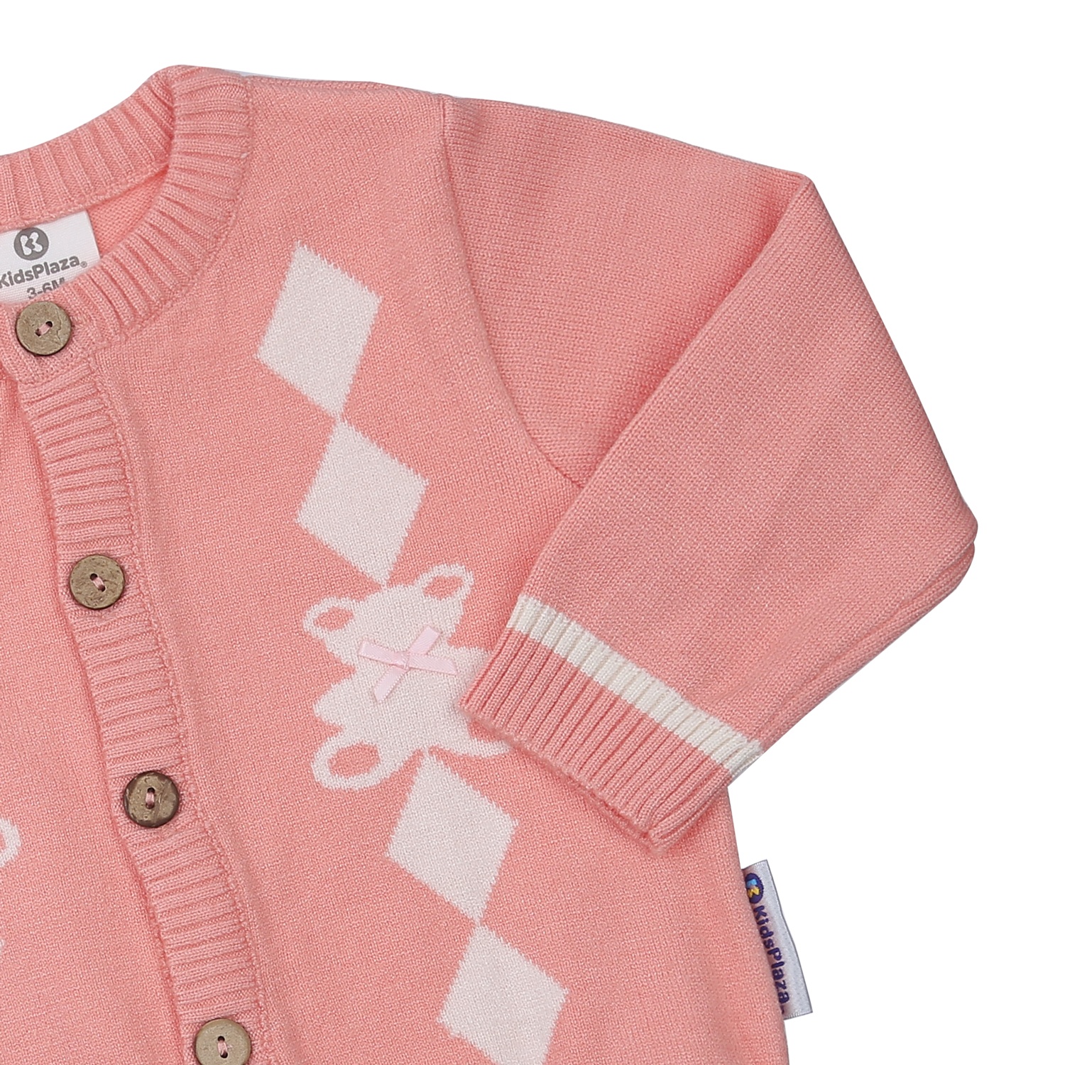 Áo len cài giữa bé gái KidsPlaza HQ ND23D (Hồng) hình 2