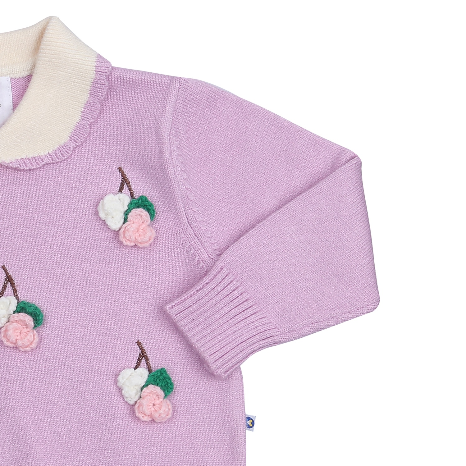 Áo len dài tay bé gái KidsPlaza điunhs hoa nhí HN23D (Tím)