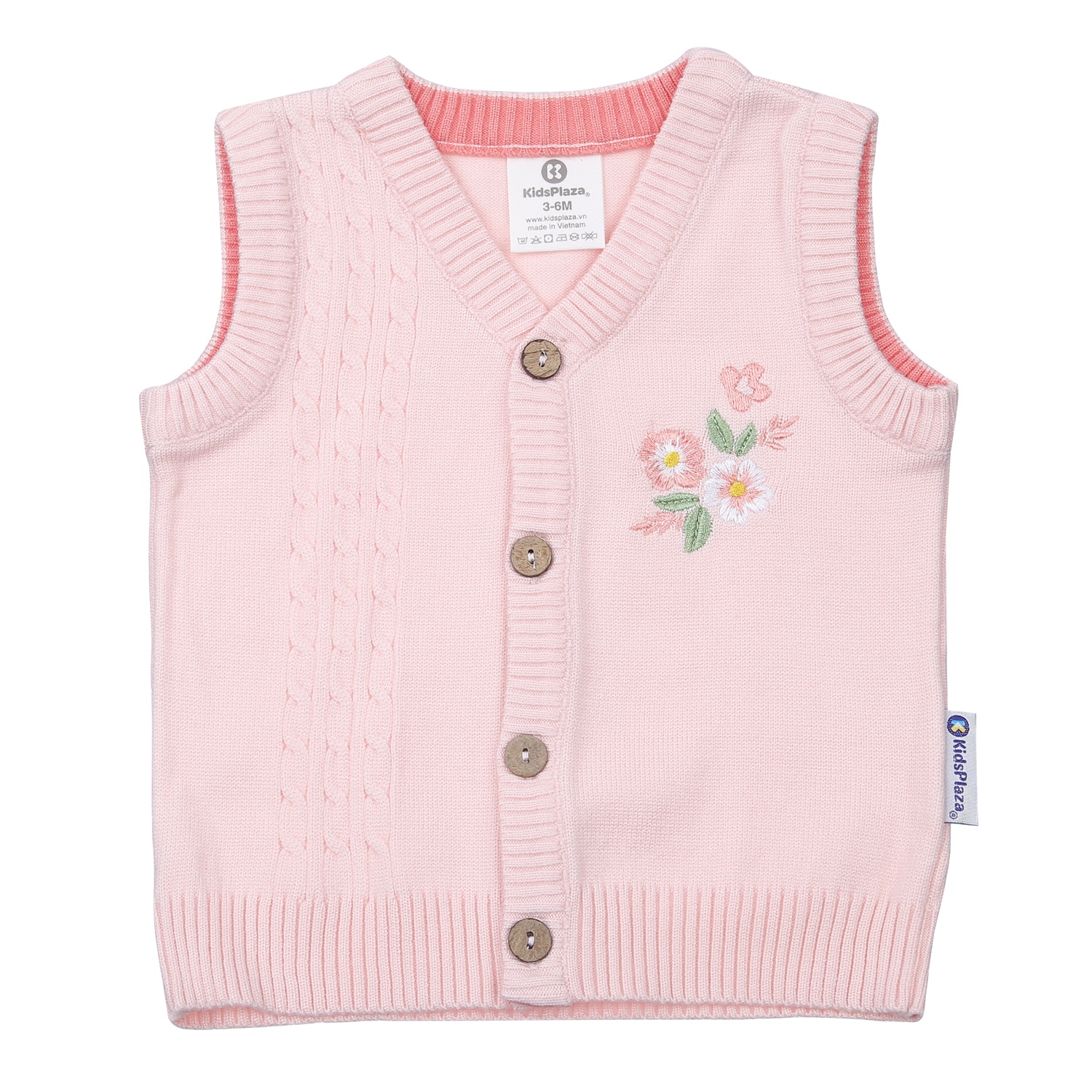 Áo len gile bé gái KidsPlaza ND23D (Hồng be) hình 1